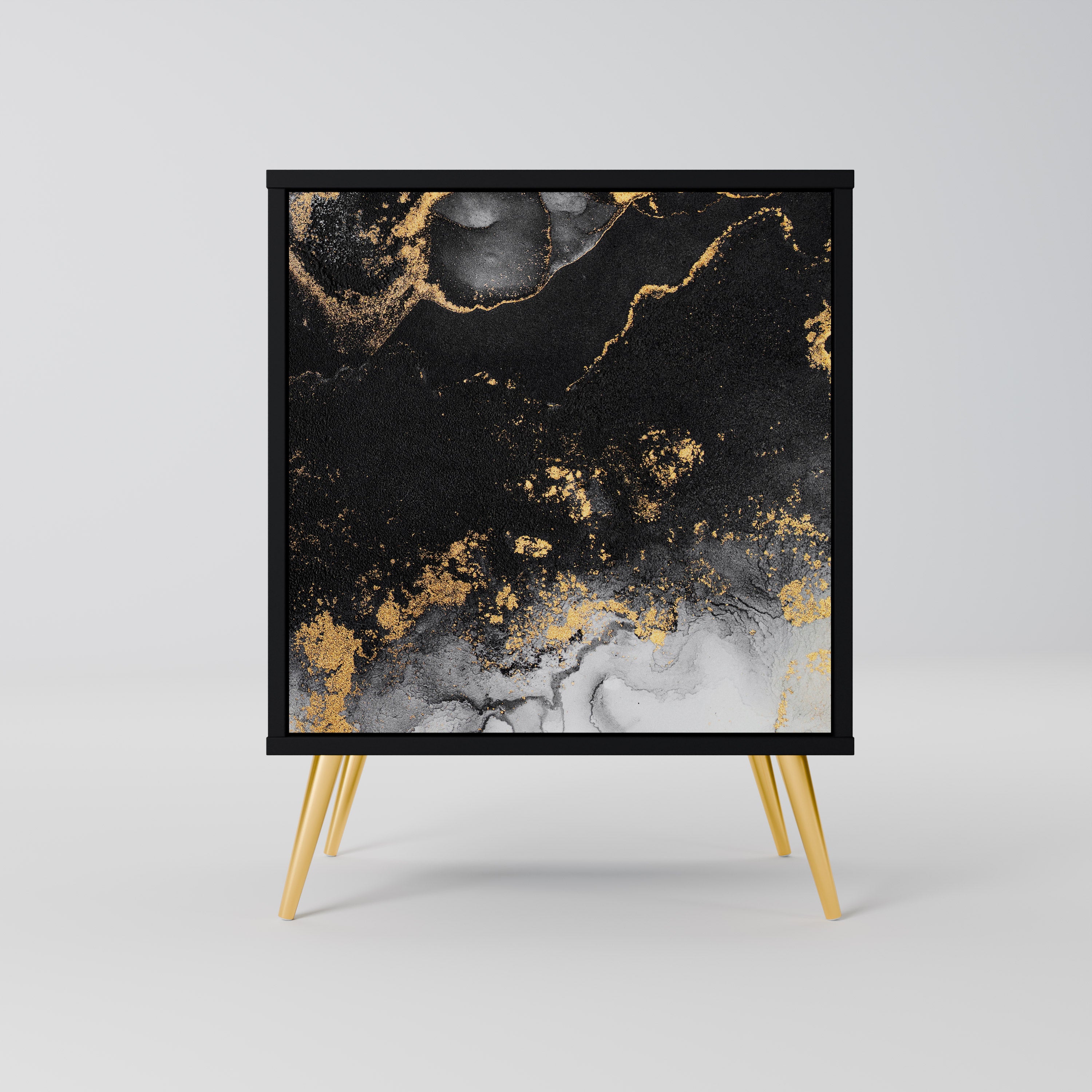 MARBLE OF TOMMORROW Sideboard mit 1 Tür in Schwarz