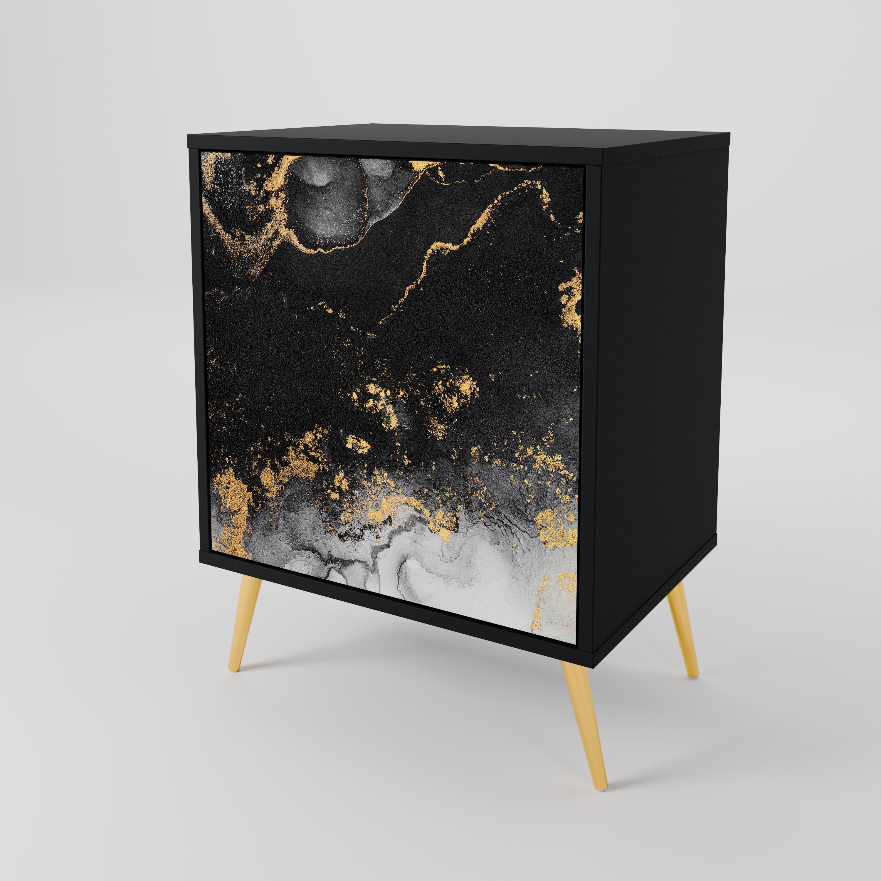 MARBLE OF TOMMORROW Sideboard mit 1 Tür in Schwarz