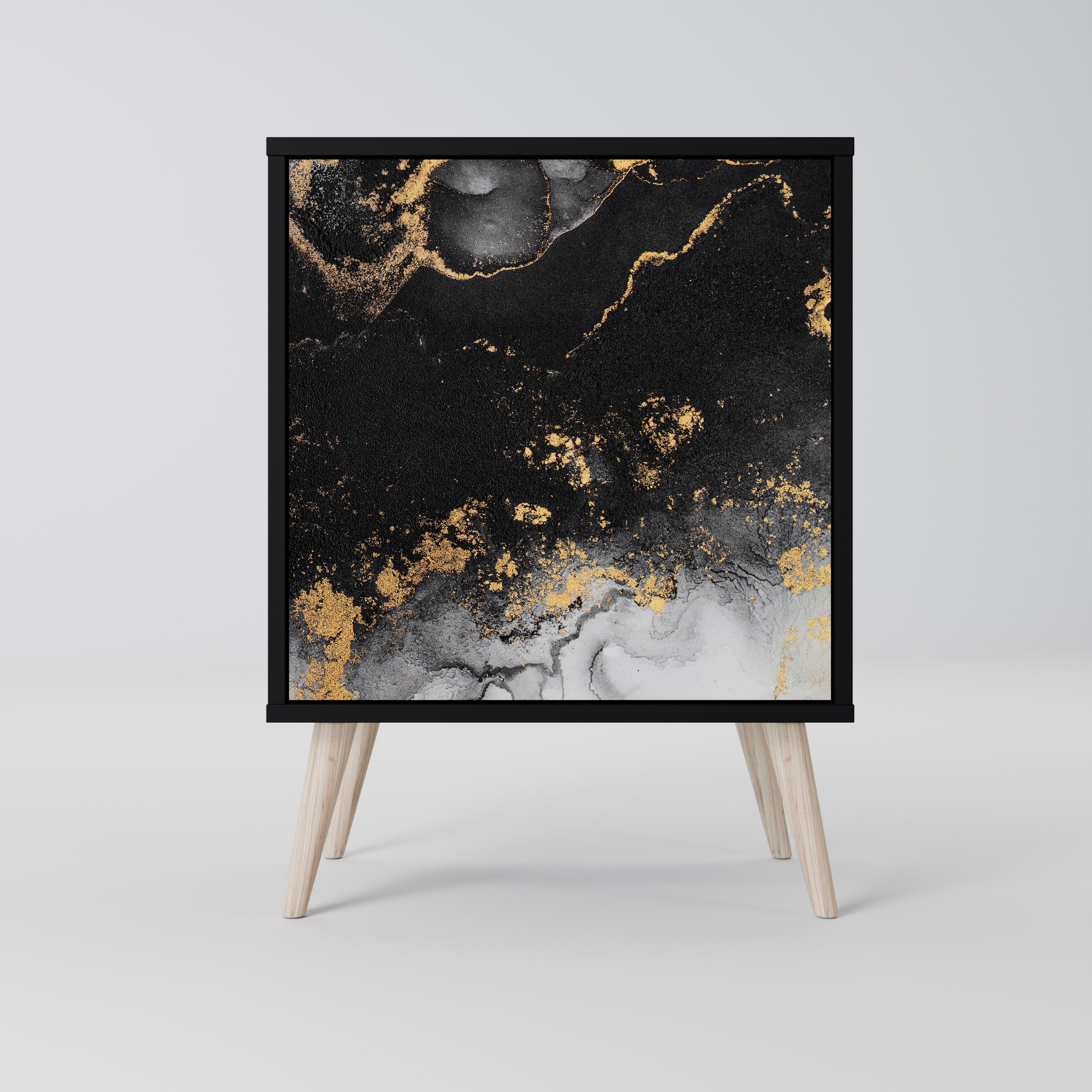 MARBLE OF TOMMORROW Sideboard mit 1 Tür in Schwarz