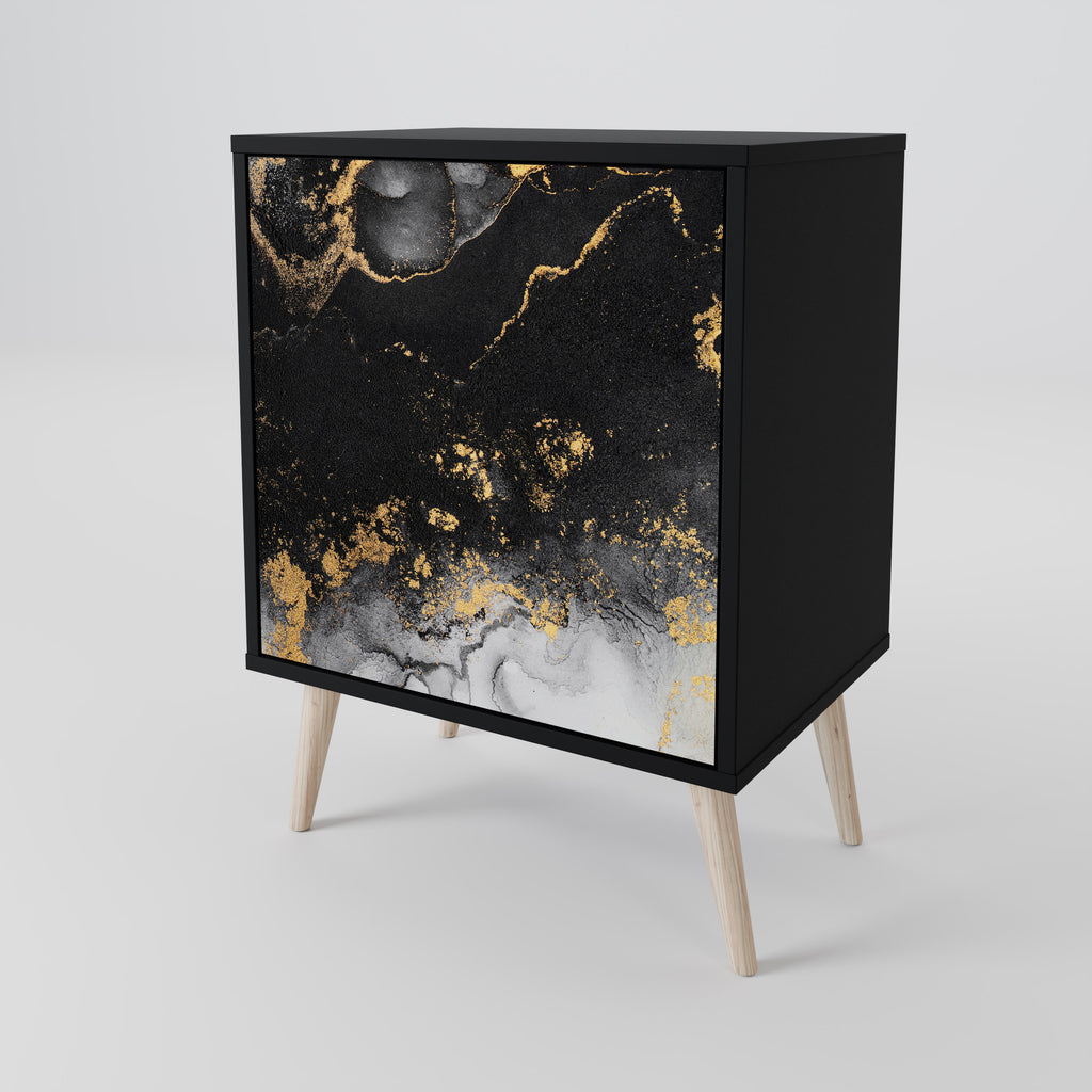 MARBLE OF TOMMORROW Sideboard mit 1 Tür in Schwarz