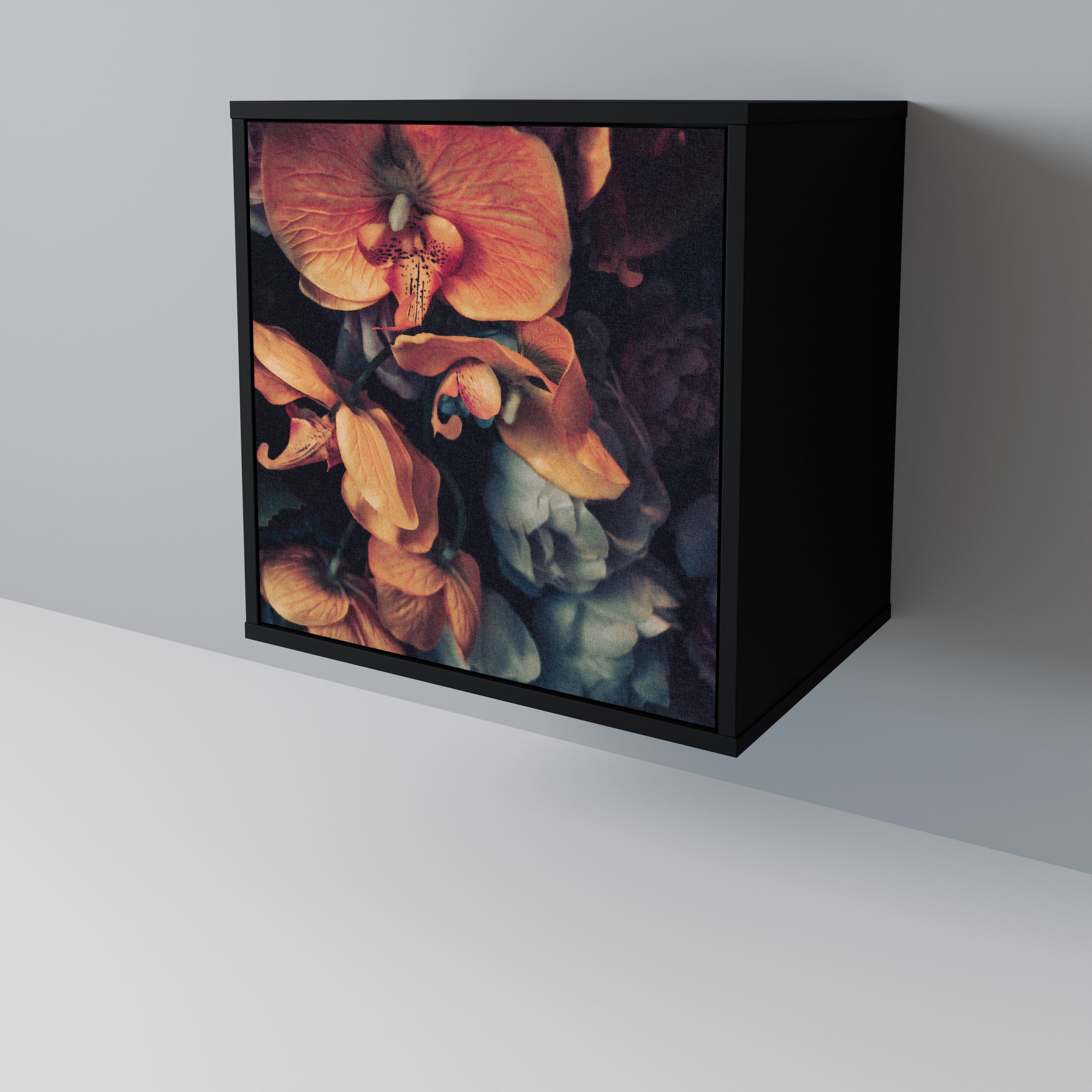 NEVERENDING BLOOM 1-Door Sideboard in Black Finish