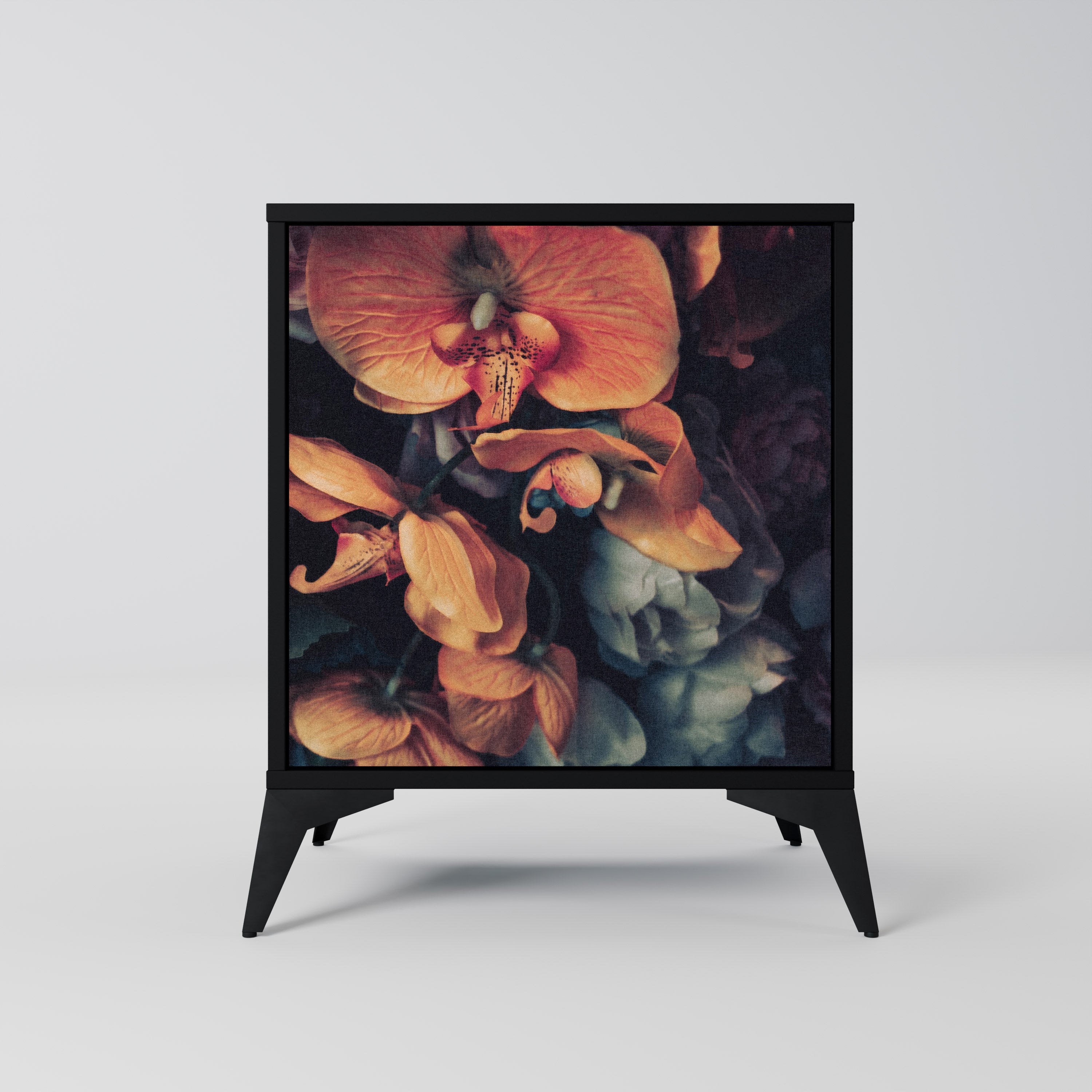 NEVERENDING BLOOM Sideboard mit 1 Tür in Schwarz