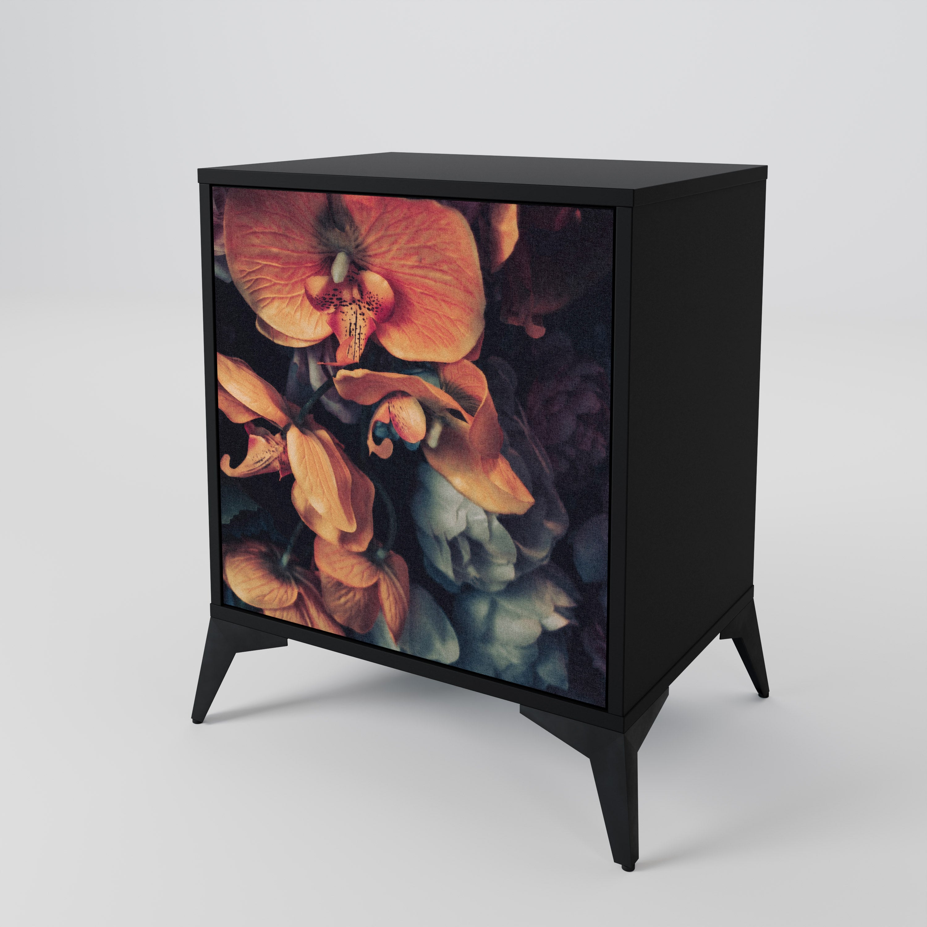 NEVERENDING BLOOM Sideboard mit 1 Tür in Schwarz