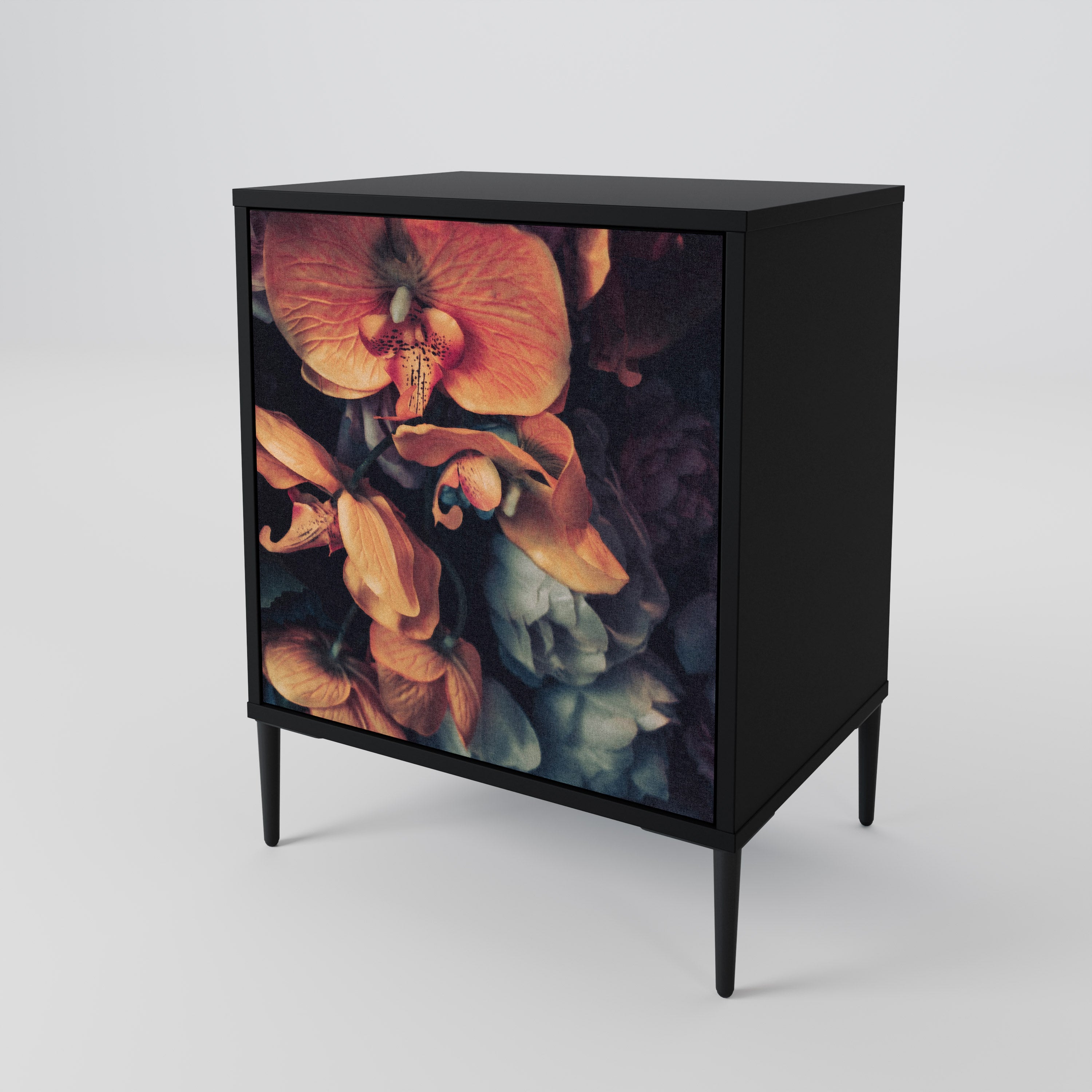 NEVERENDING BLOOM Sideboard mit 1 Tür in Schwarz