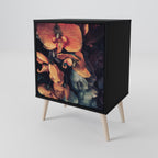 NEVERENDING BLOOM 1-Door Sideboard in Black Finish