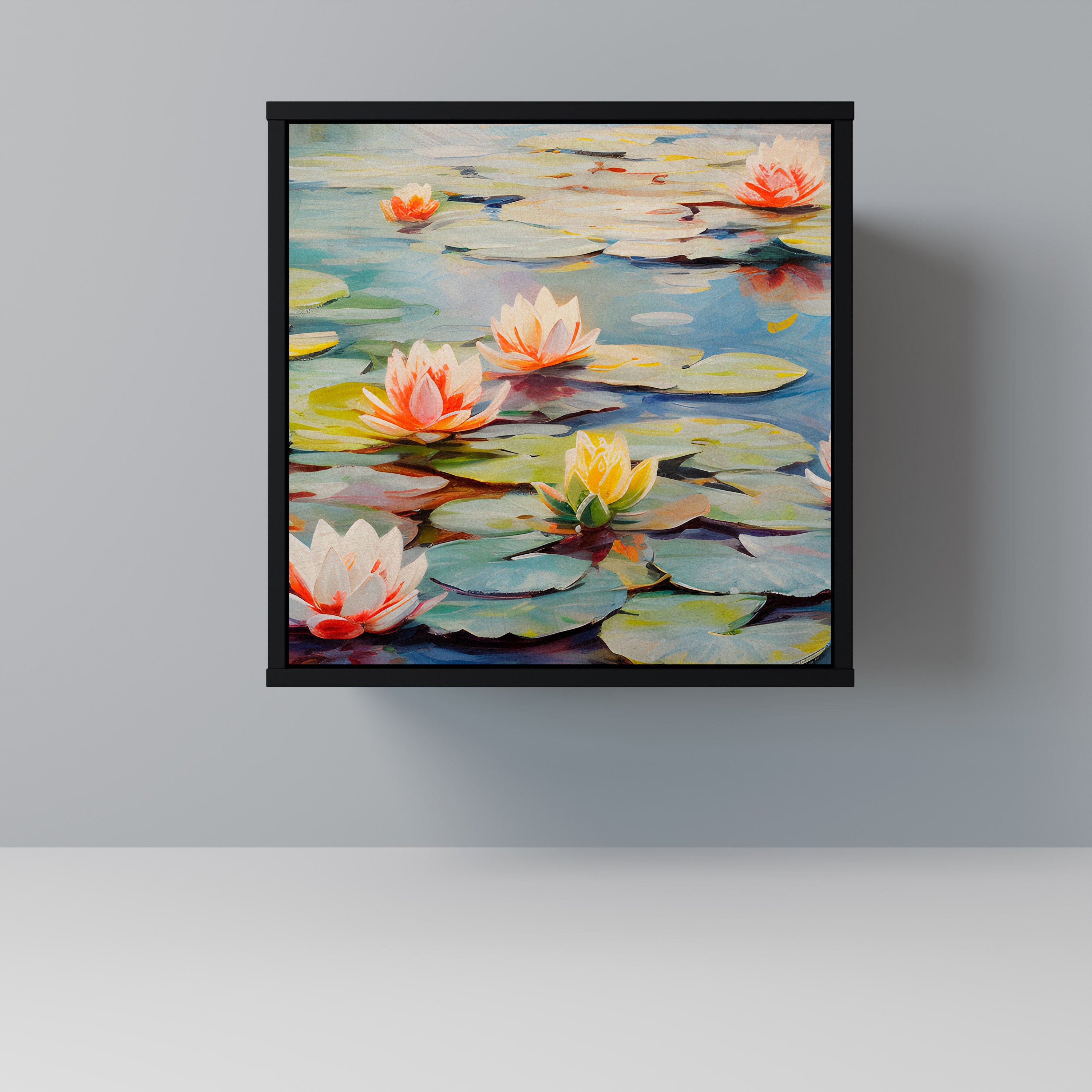 BLOOMING WATERS Sideboard mit 1 Tür in Schwarz