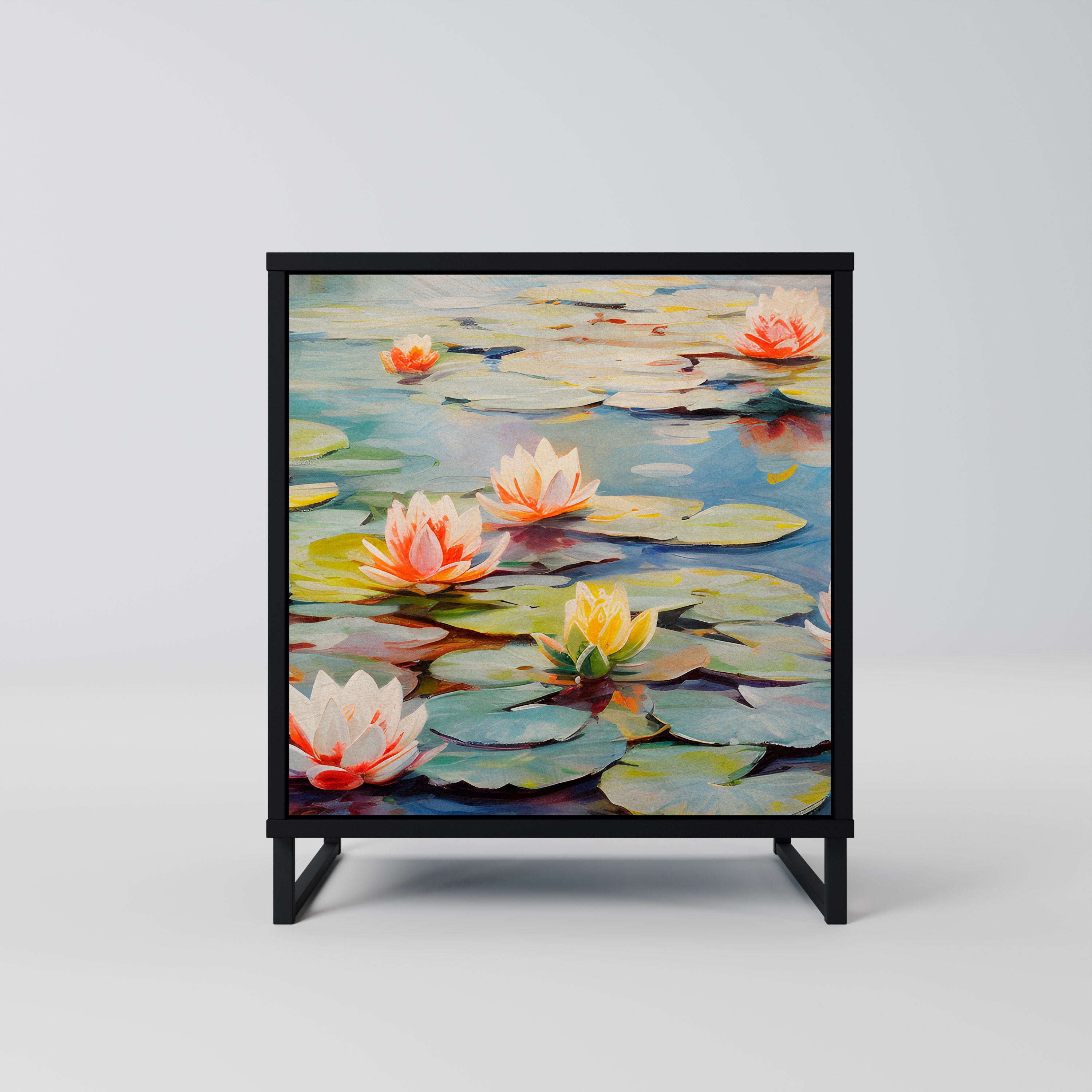 BLOOMING WATERS Sideboard mit 1 Tür in Schwarz