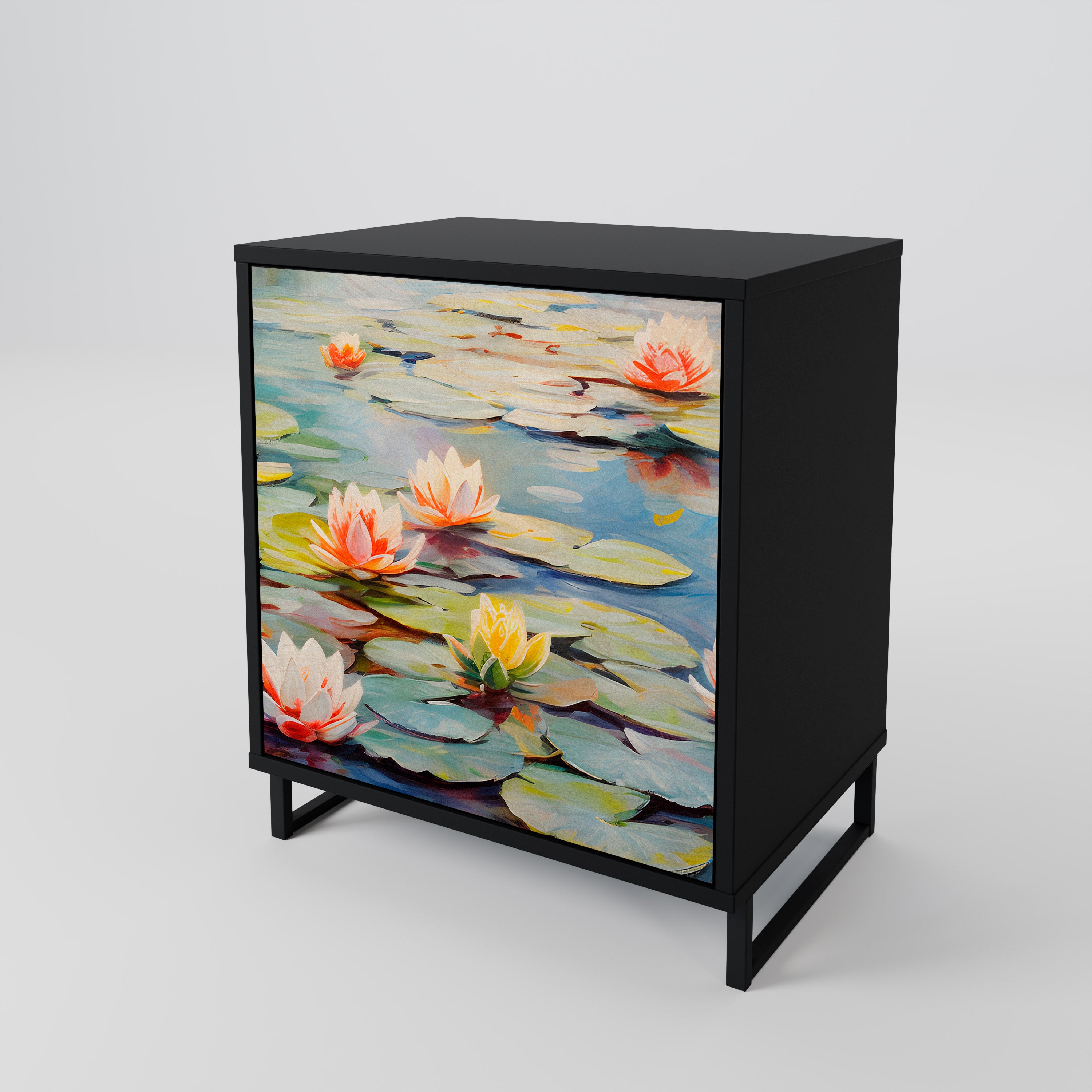 BLOOMING WATERS Sideboard mit 1 Tür in Schwarz