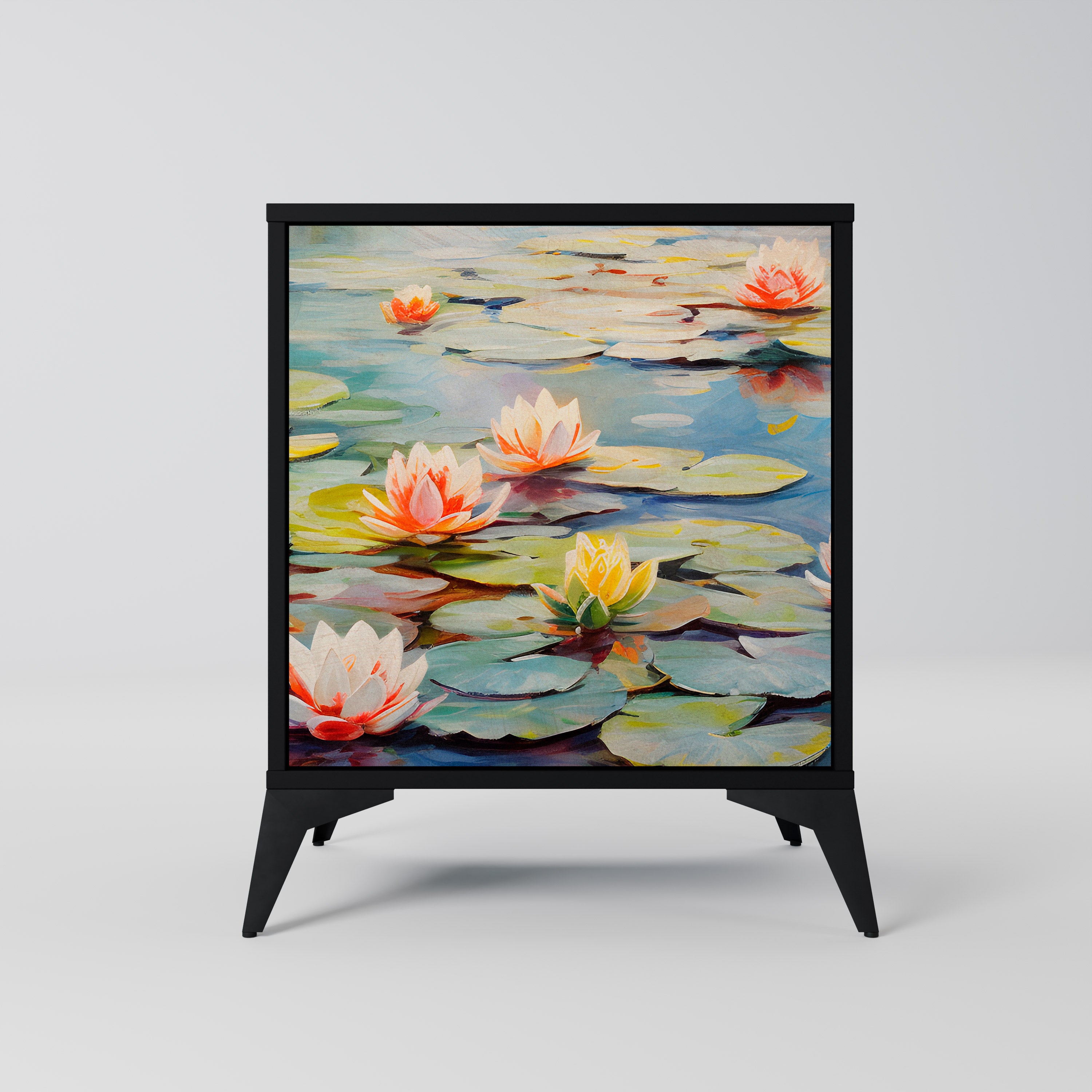 BLOOMING WATERS Sideboard mit 1 Tür in Schwarz