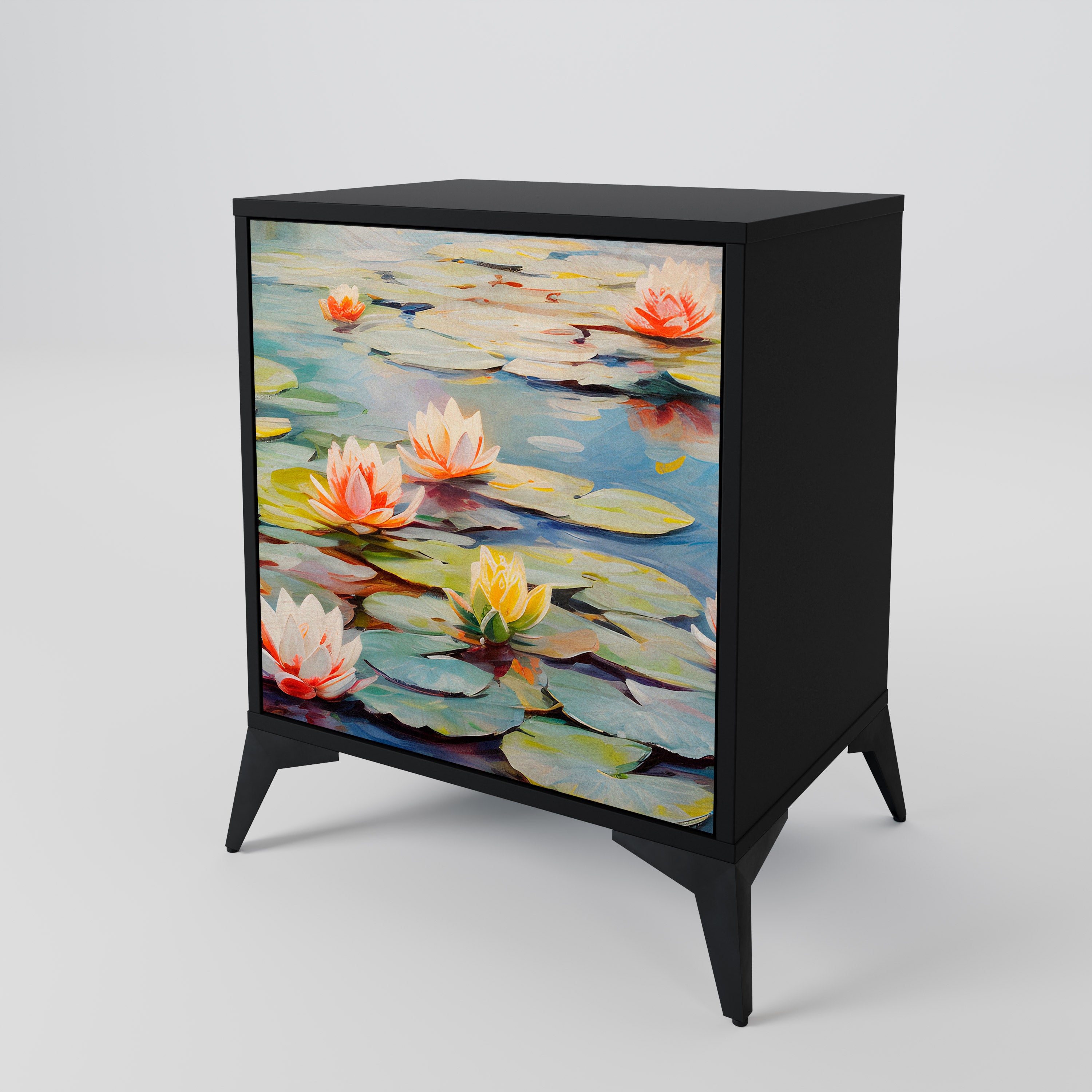 BLOOMING WATERS Sideboard mit 1 Tür in Schwarz