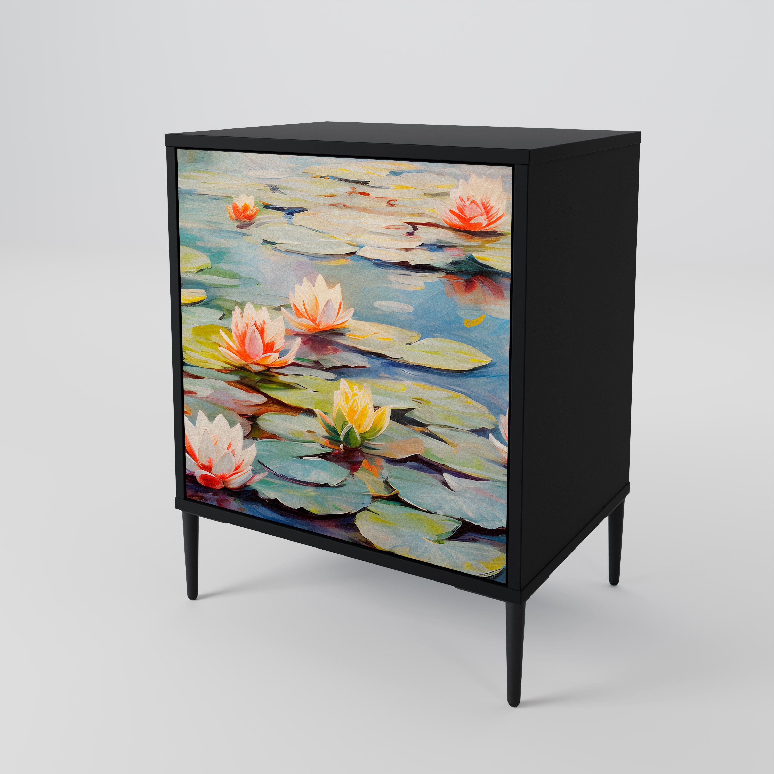 BLOOMING WATERS Sideboard mit 1 Tür in Schwarz