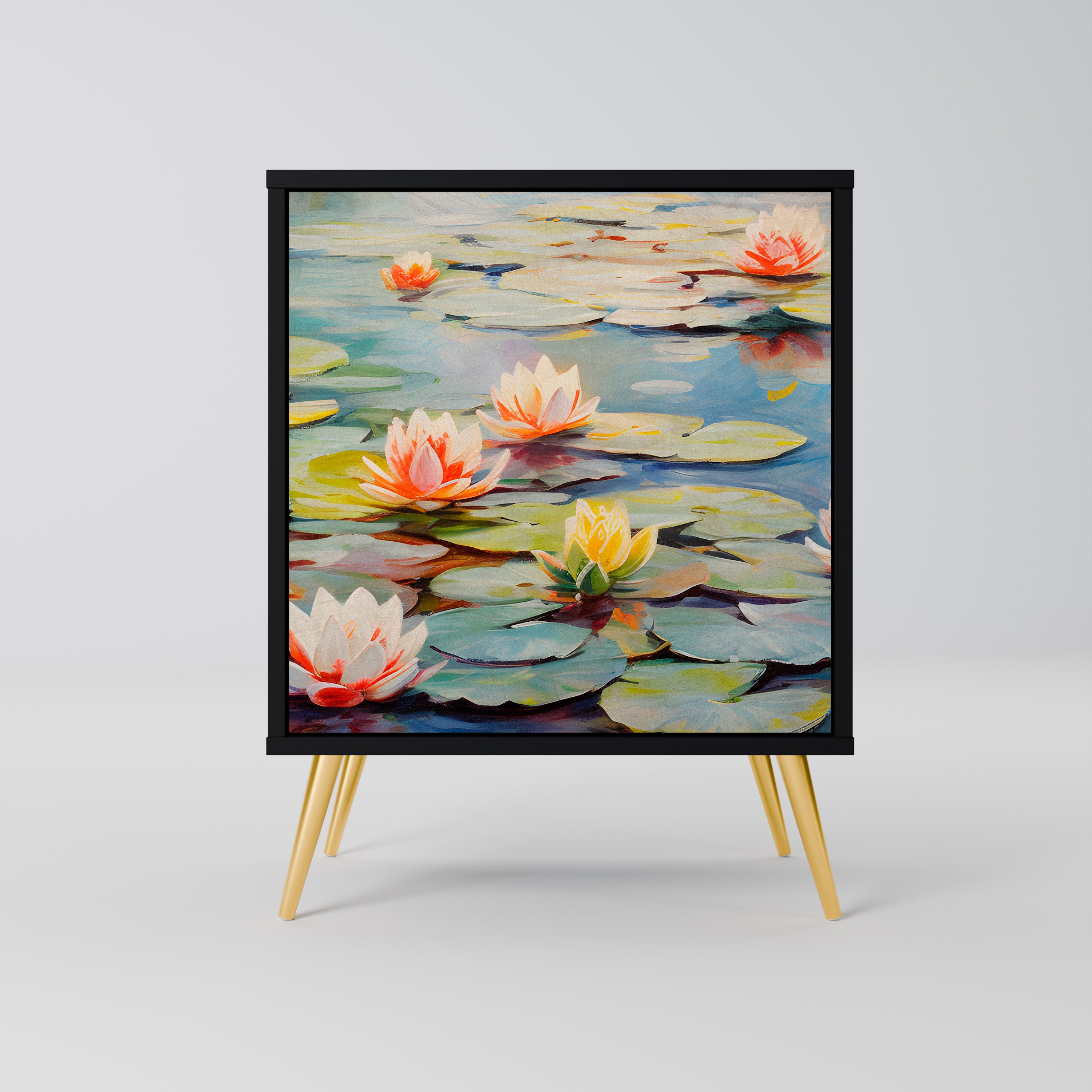 BLOOMING WATERS Sideboard mit 1 Tür in Schwarz