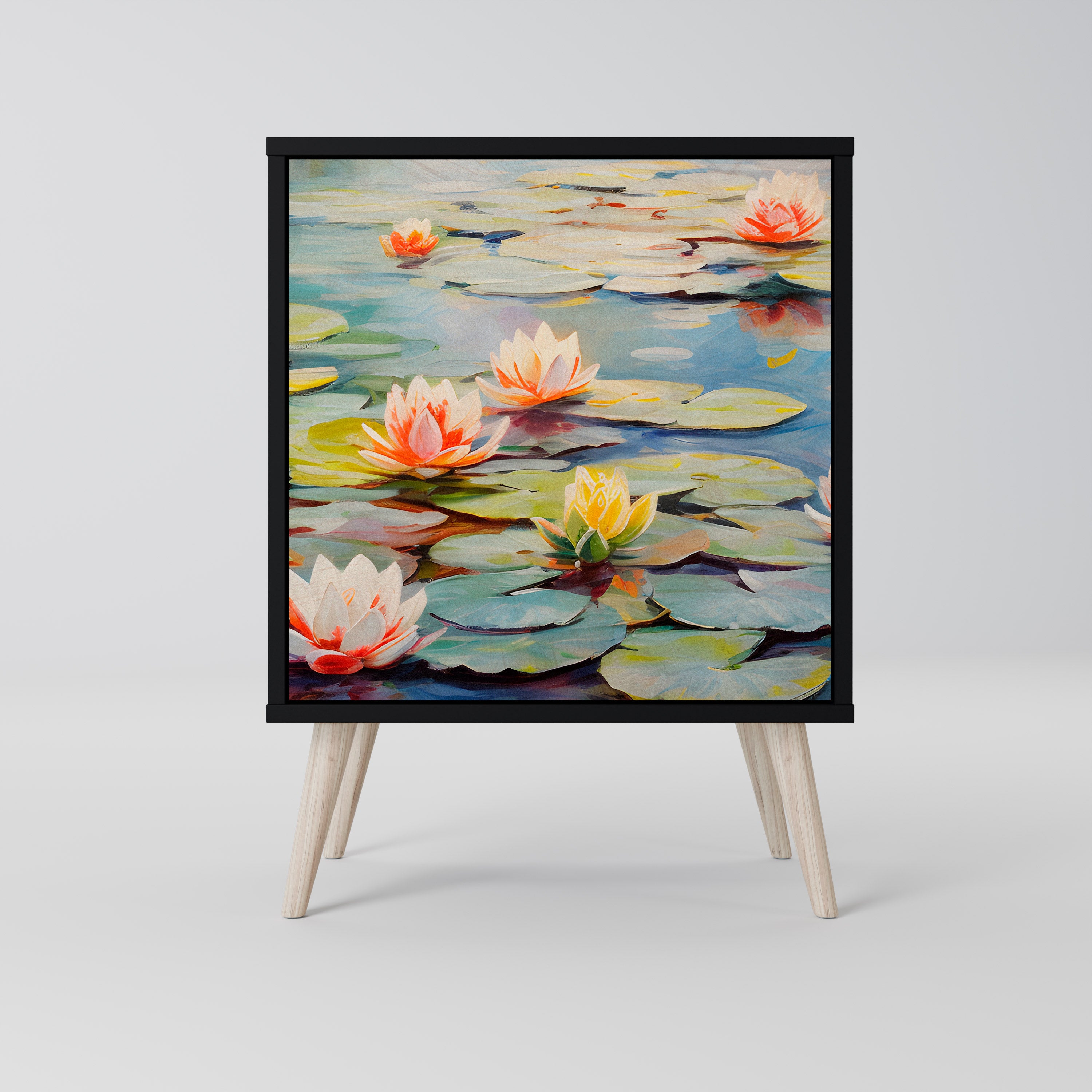 BLOOMING WATERS Sideboard mit 1 Tür in Schwarz