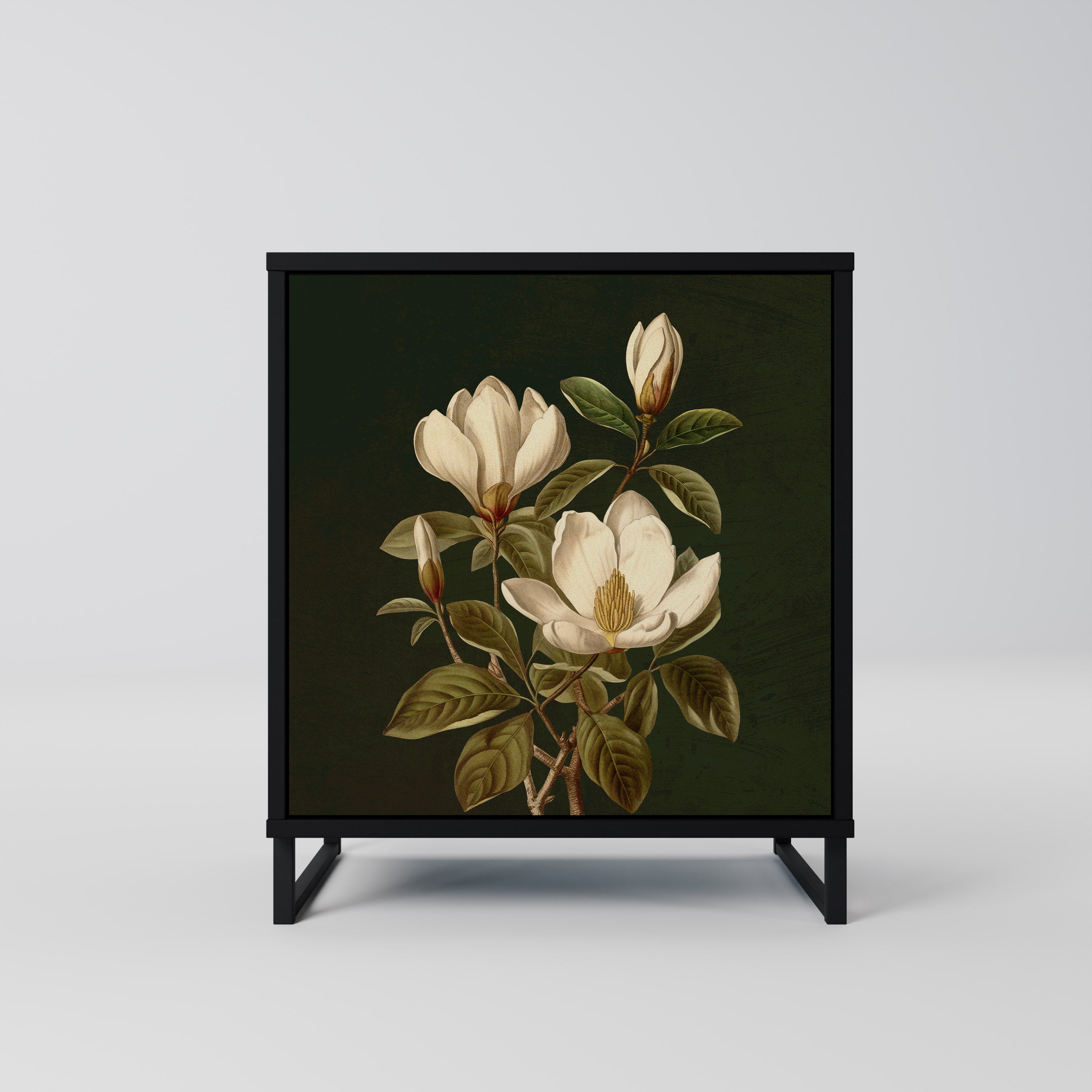 FLORAL NOIR Sideboard mit 1 Tür in Schwarz