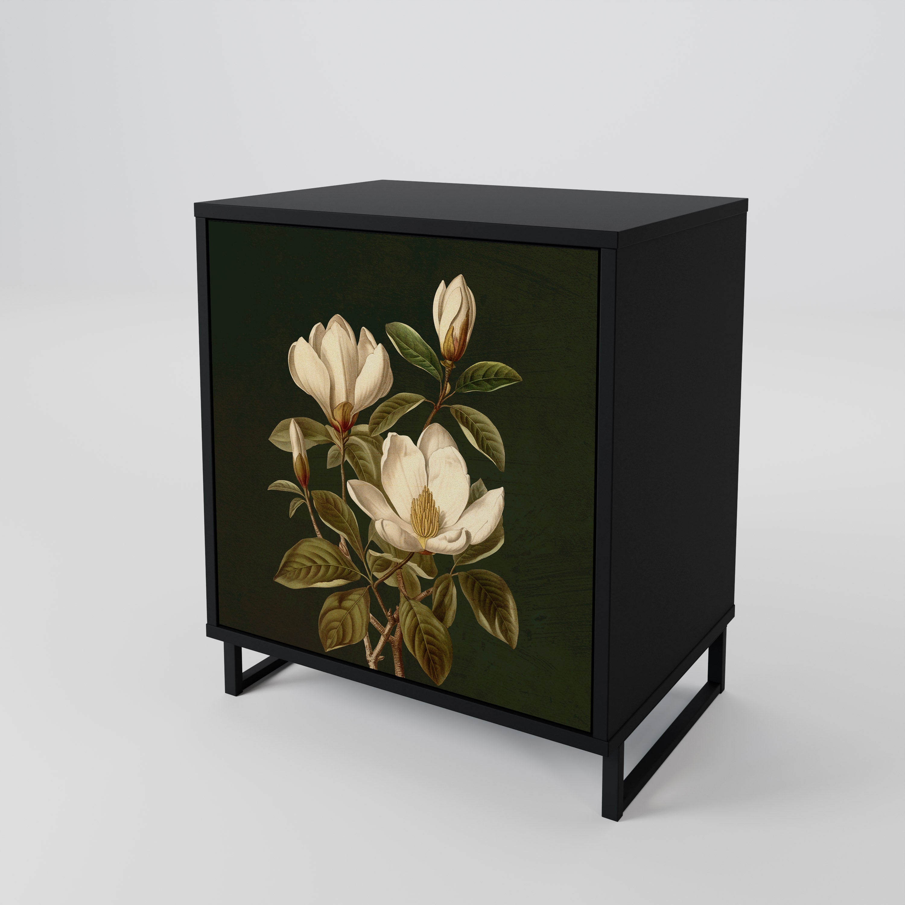 FLORAL NOIR Sideboard mit 1 Tür in Schwarz