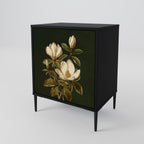 FLORAL NOIR 1-Door Sideboard in Black Finish