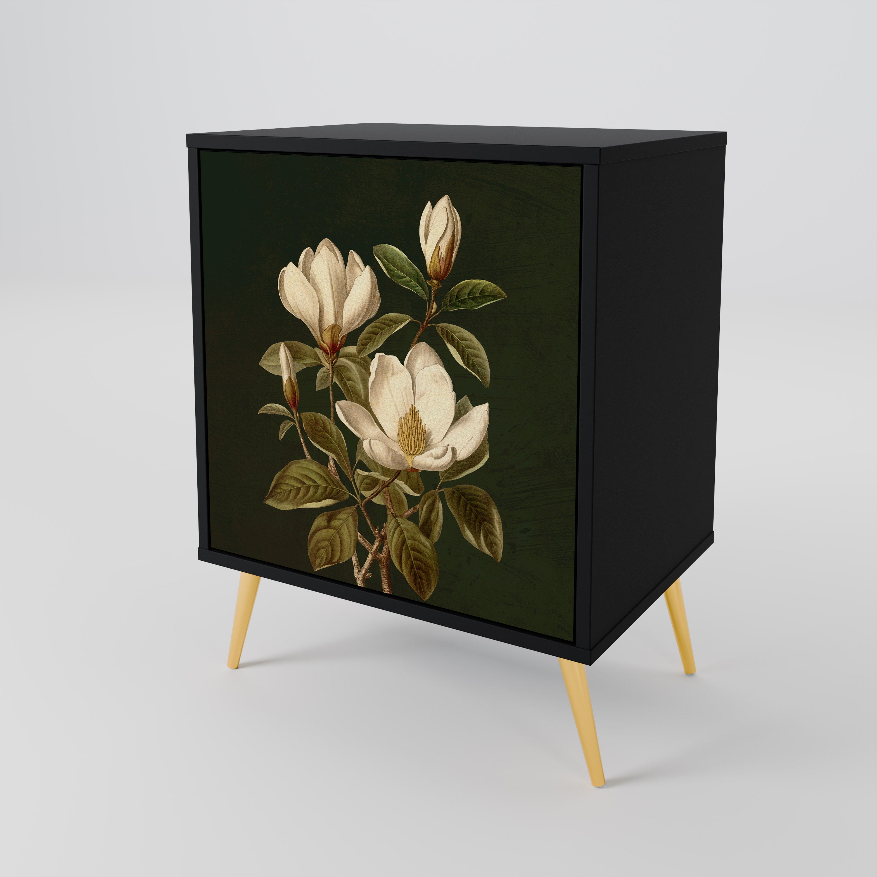 FLORAL NOIR Sideboard mit 1 Tür in Schwarz