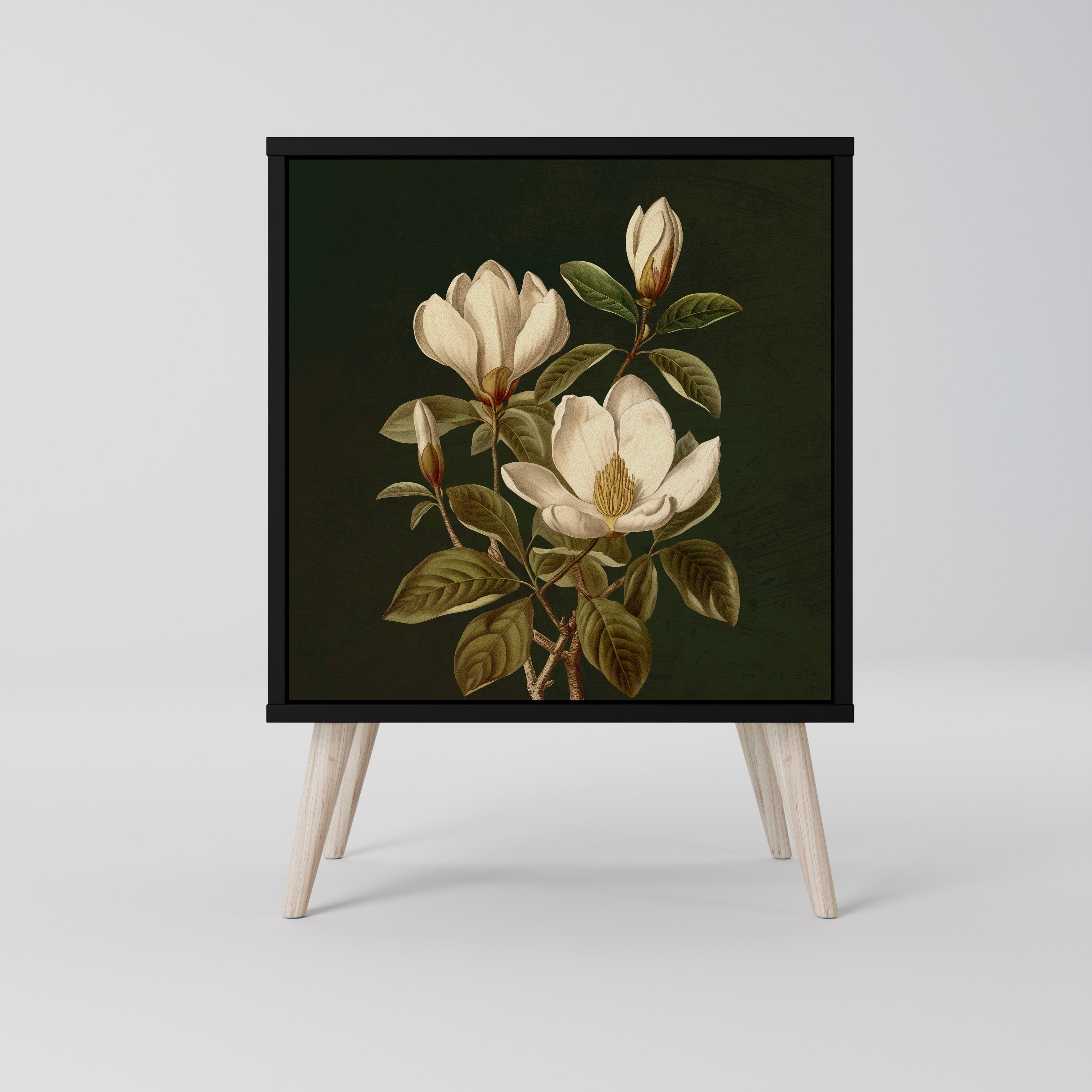 FLORAL NOIR Sideboard mit 1 Tür in Schwarz