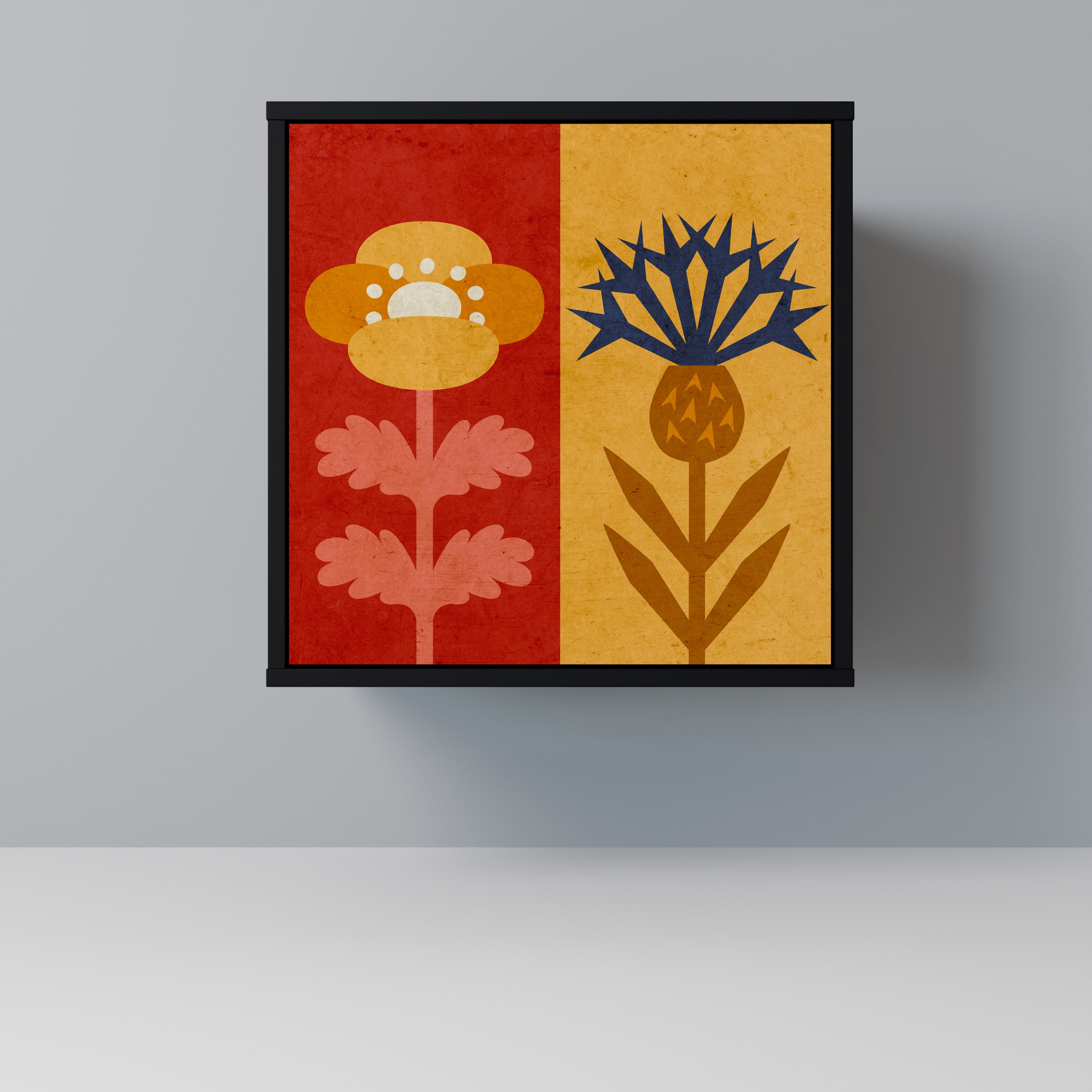 SCANDIC FLOWERET Sideboard mit 1 Tür in Schwarz