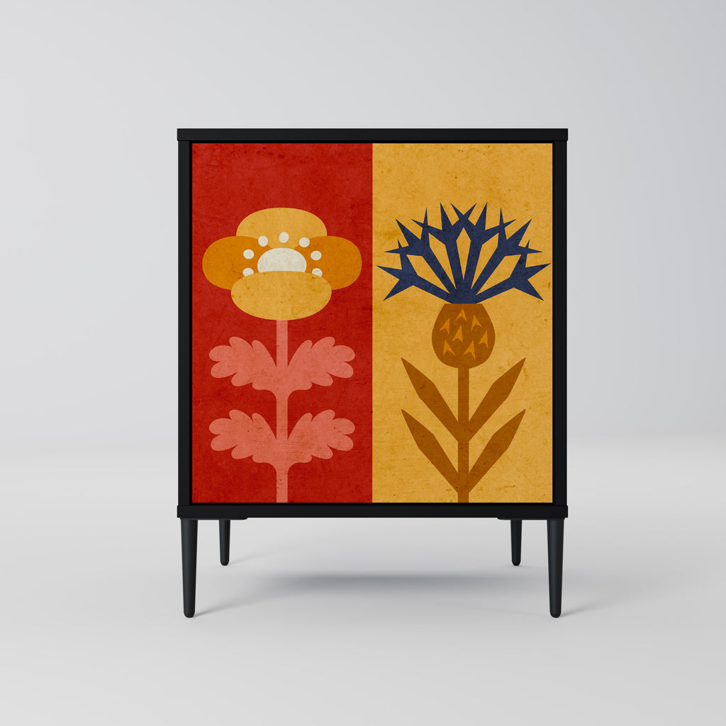 SCANDIC FLOWERET Sideboard mit 1 Tür in Schwarz