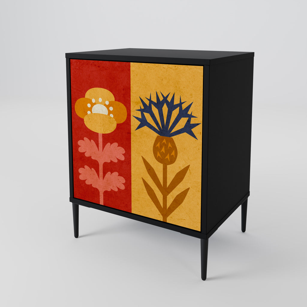 SCANDIC FLOWERET Sideboard mit 1 Tür in Schwarz
