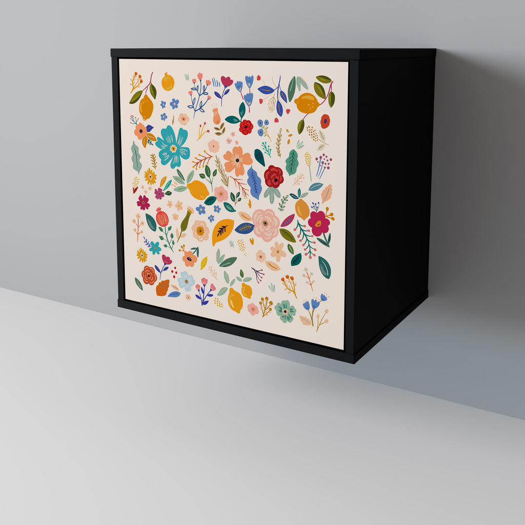 FLORAL COMBINATION Sideboard mit 1 Tür in Schwarz