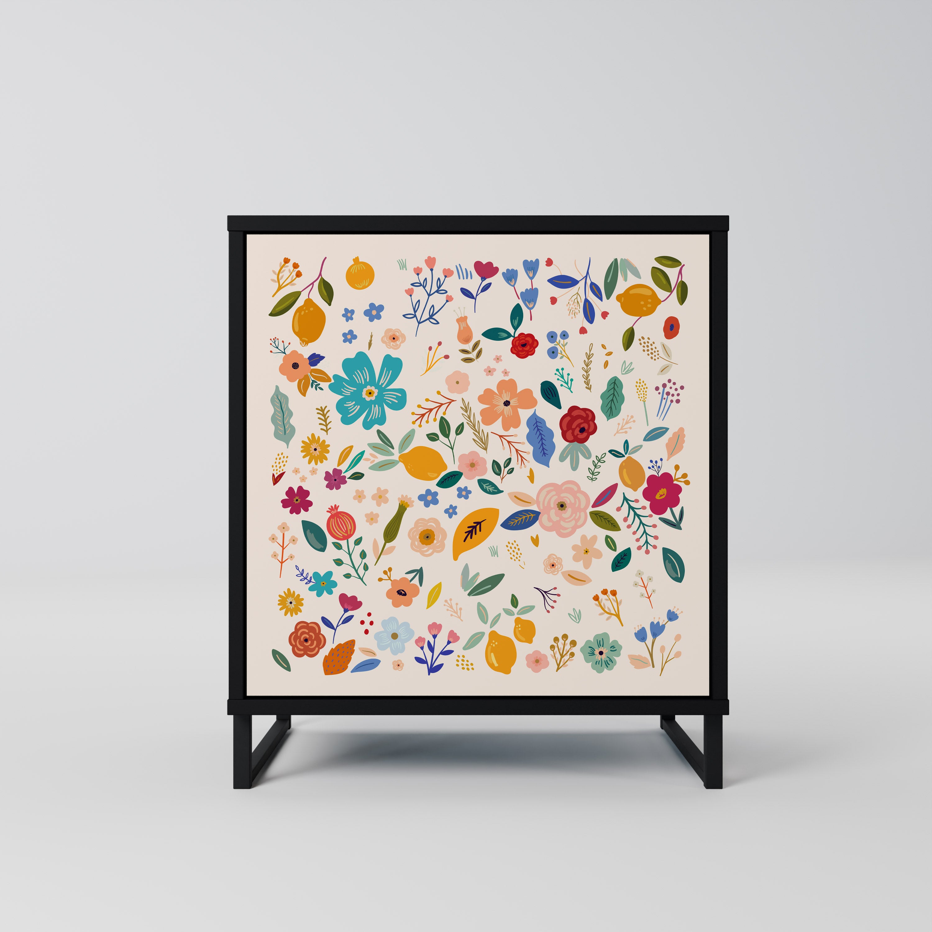 FLORAL COMBINATION Sideboard mit 1 Tür in Schwarz