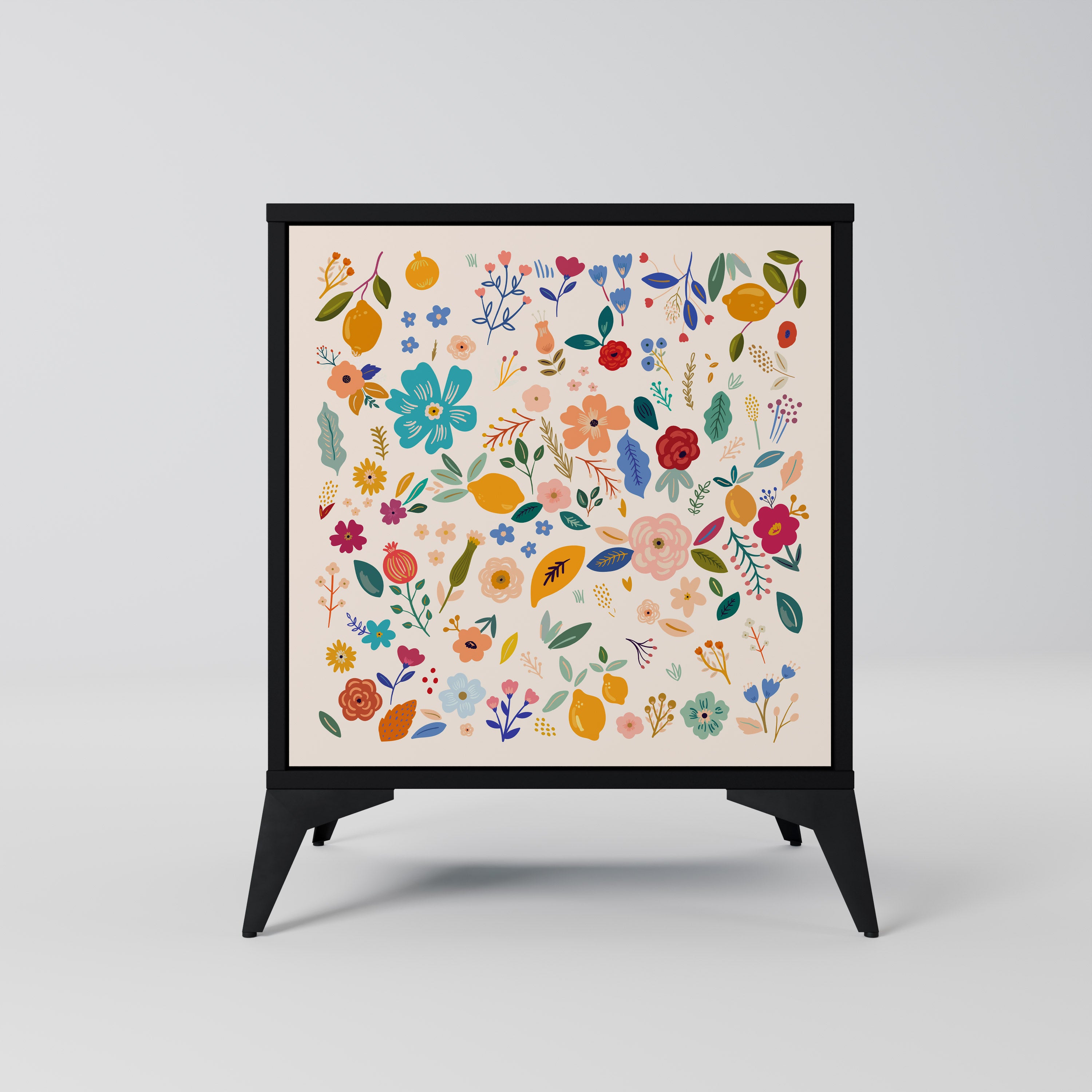 FLORAL COMBINATION Sideboard mit 1 Tür in Schwarz