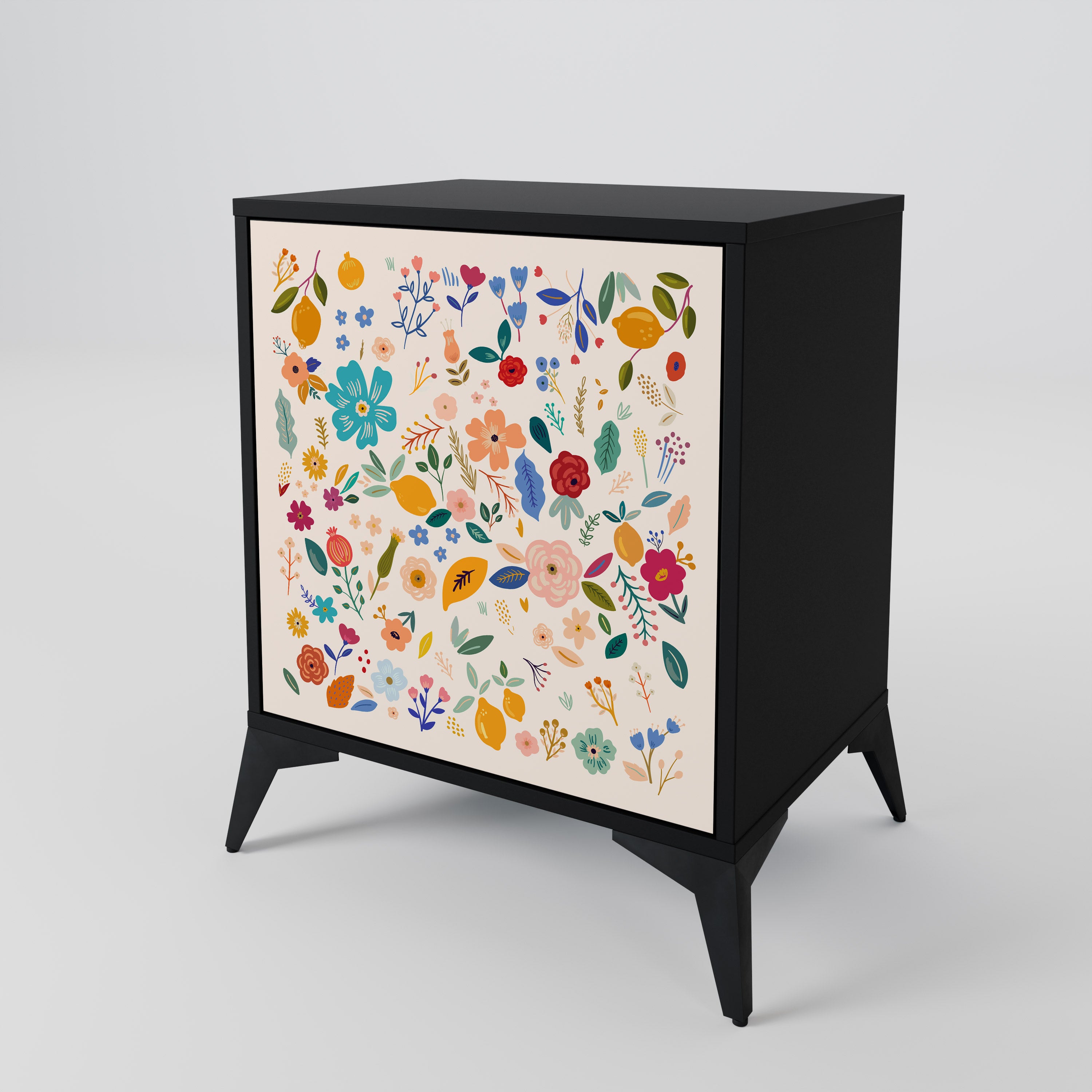 FLORAL COMBINATION Sideboard mit 1 Tür in Schwarz