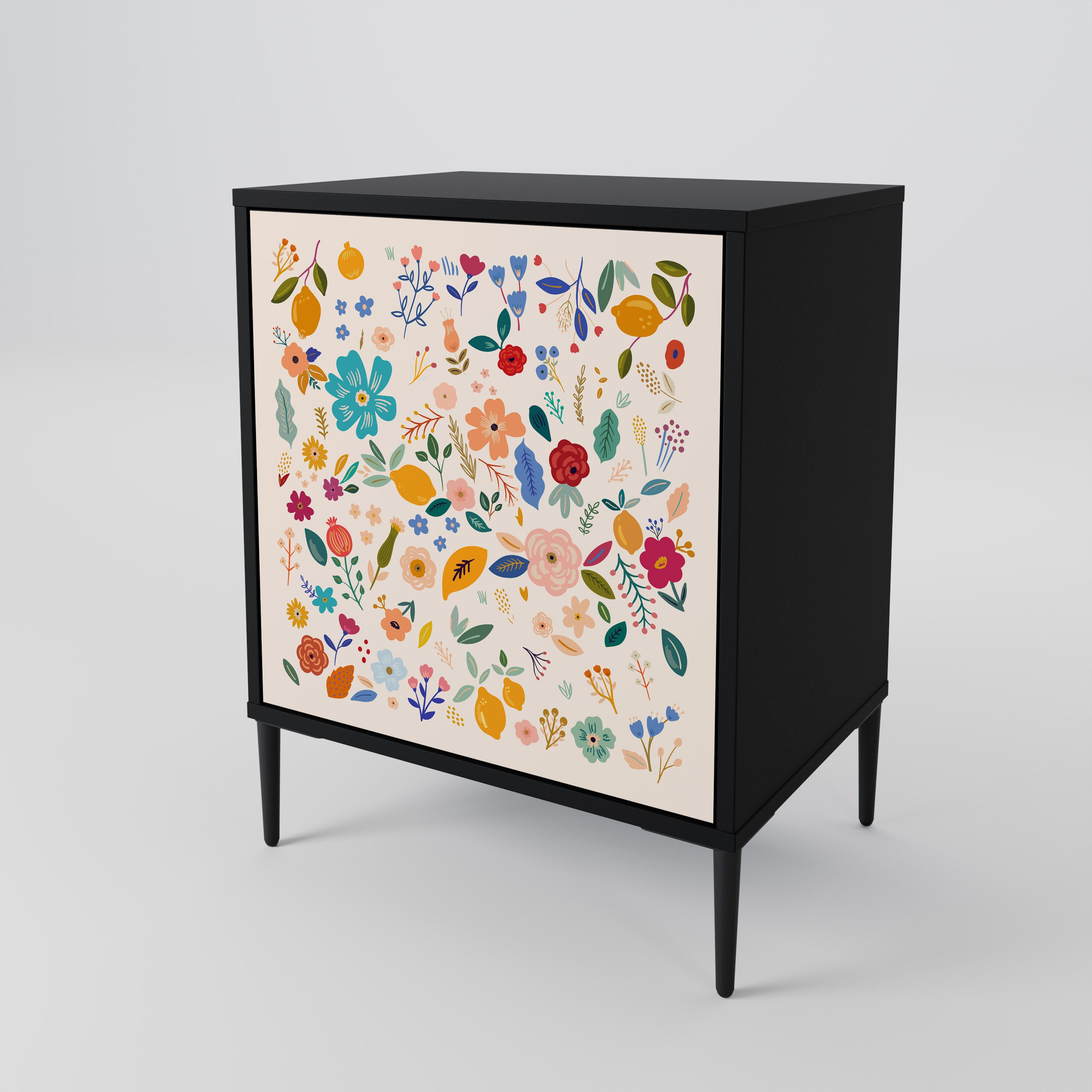 FLORAL COMBINATION Sideboard mit 1 Tür in Schwarz