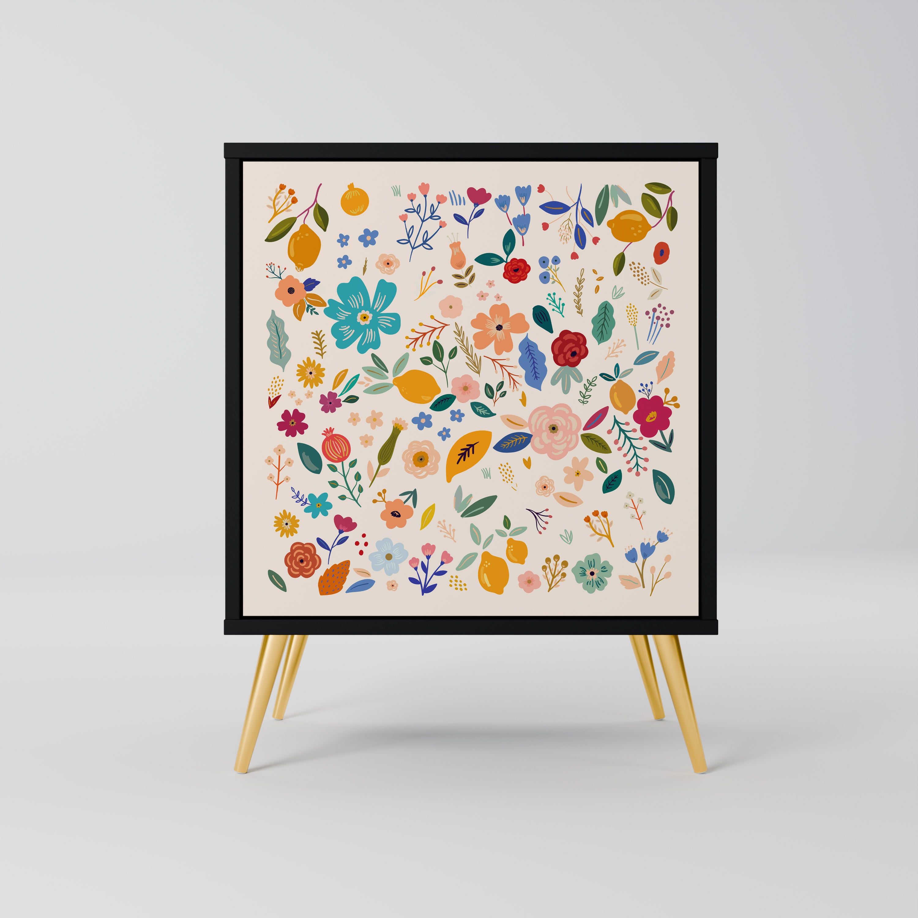 FLORAL COMBINATION Sideboard mit 1 Tür in Schwarz