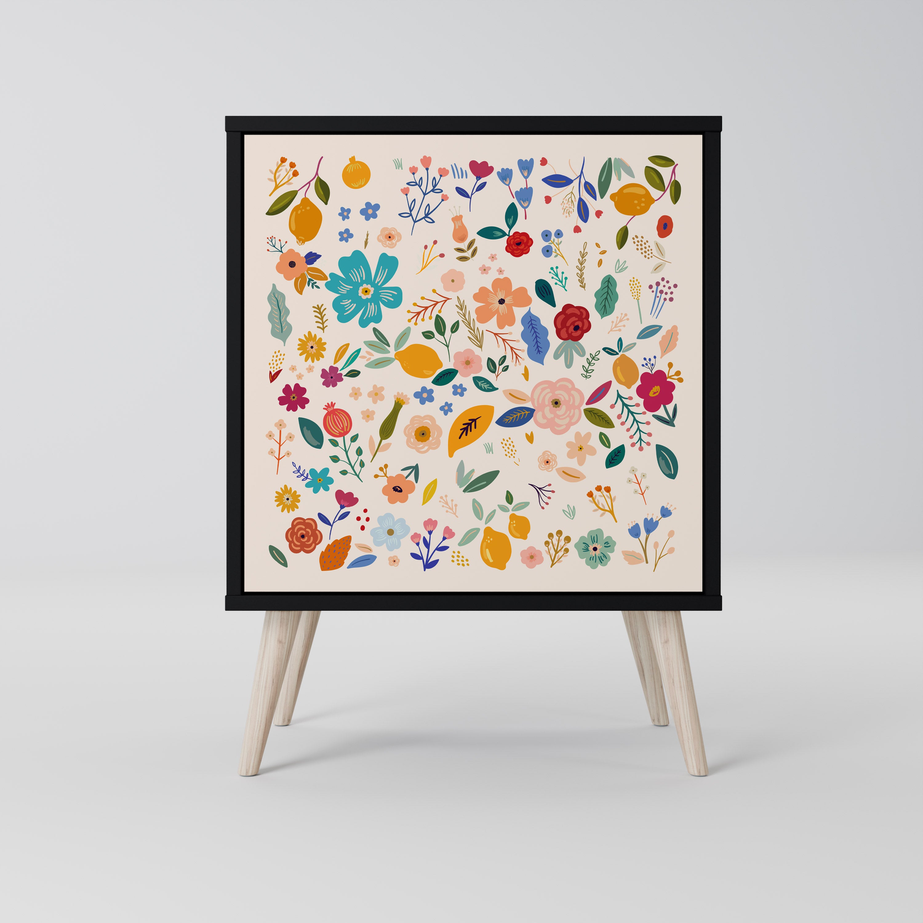 FLORAL COMBINATION Sideboard mit 1 Tür in Schwarz