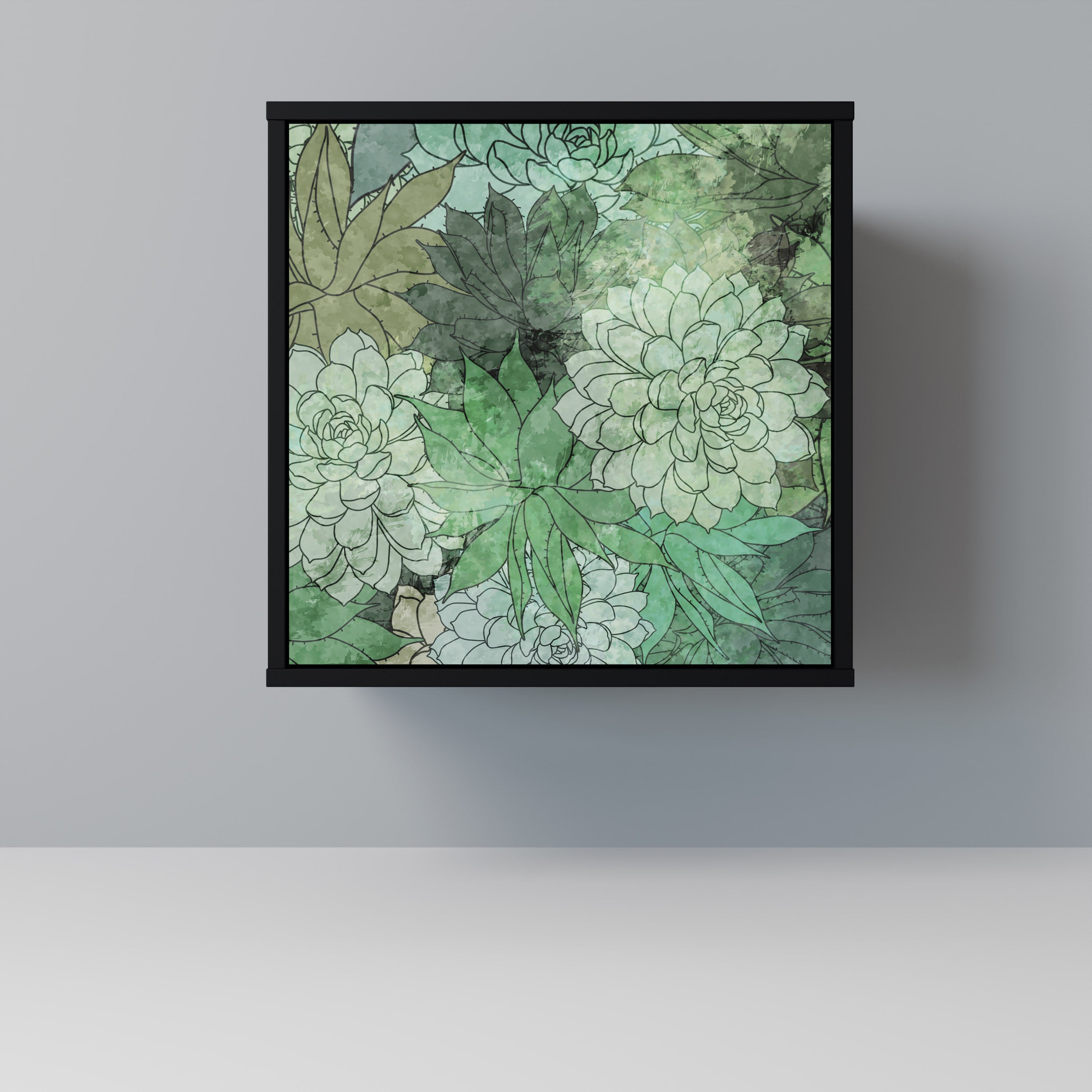 SUCCULENT CLUSTER Sideboard mit 1 Tür in Schwarz