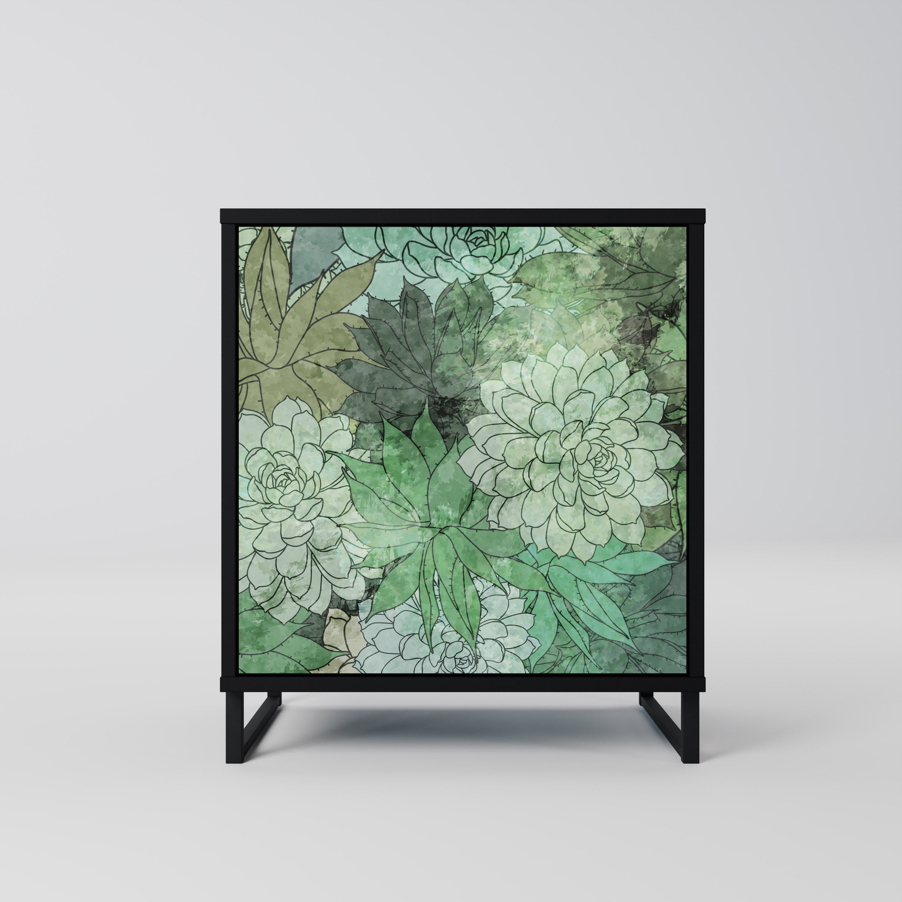 SUCCULENT CLUSTER Sideboard mit 1 Tür in Schwarz