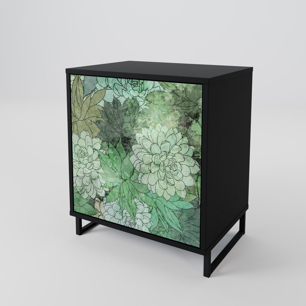 SUCCULENT CLUSTER Sideboard mit 1 Tür in Schwarz