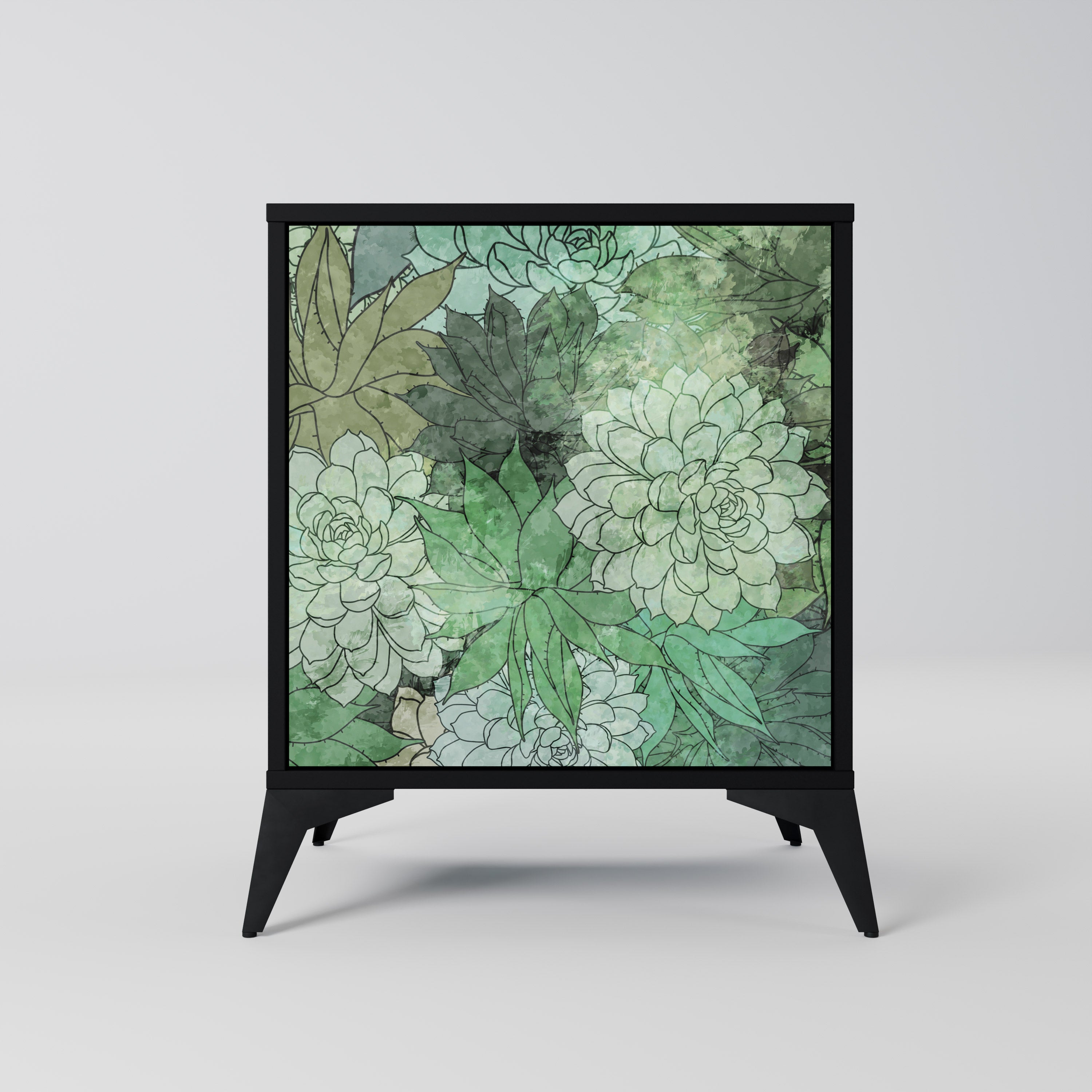 SUCCULENT CLUSTER Sideboard mit 1 Tür in Schwarz