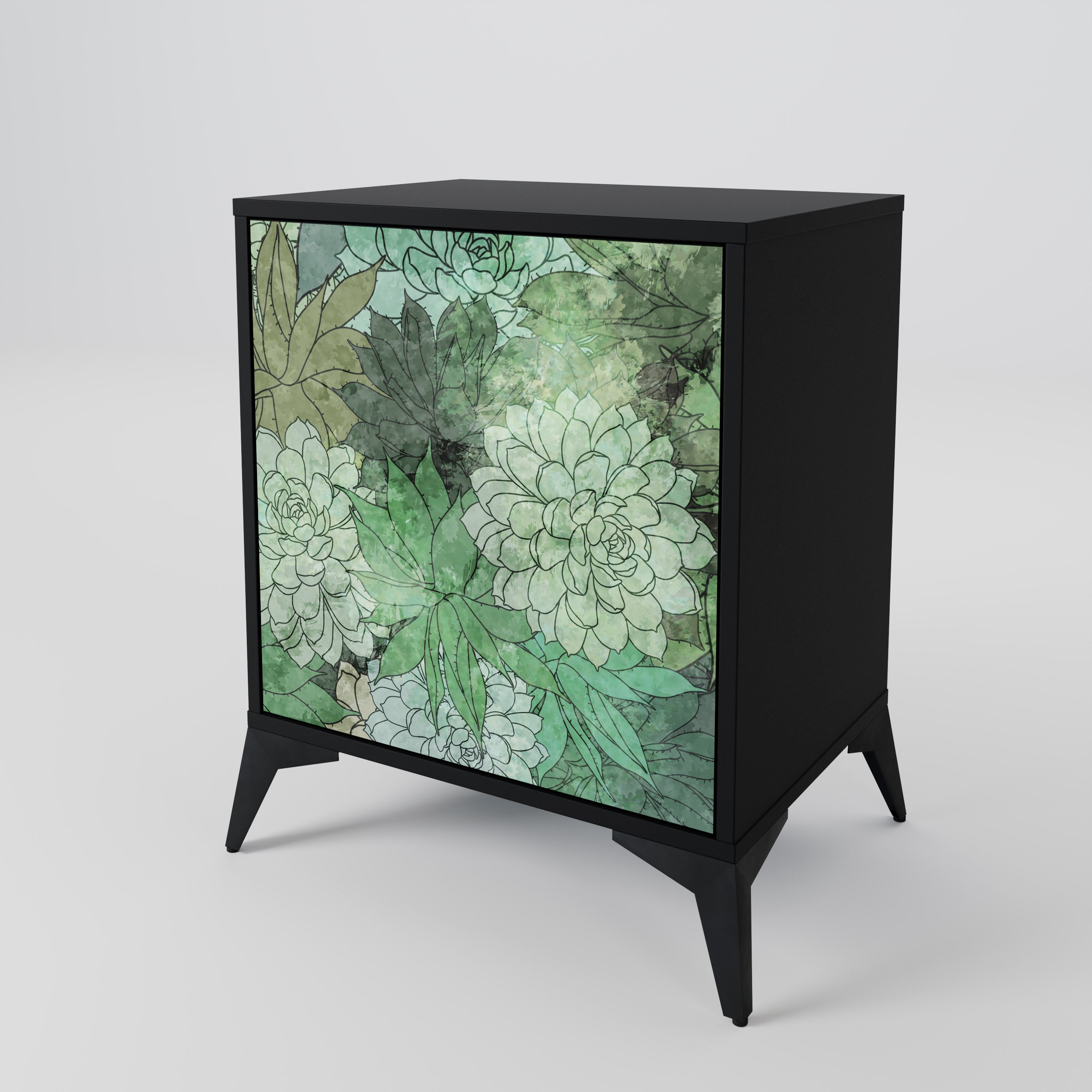SUCCULENT CLUSTER Sideboard mit 1 Tür in Schwarz