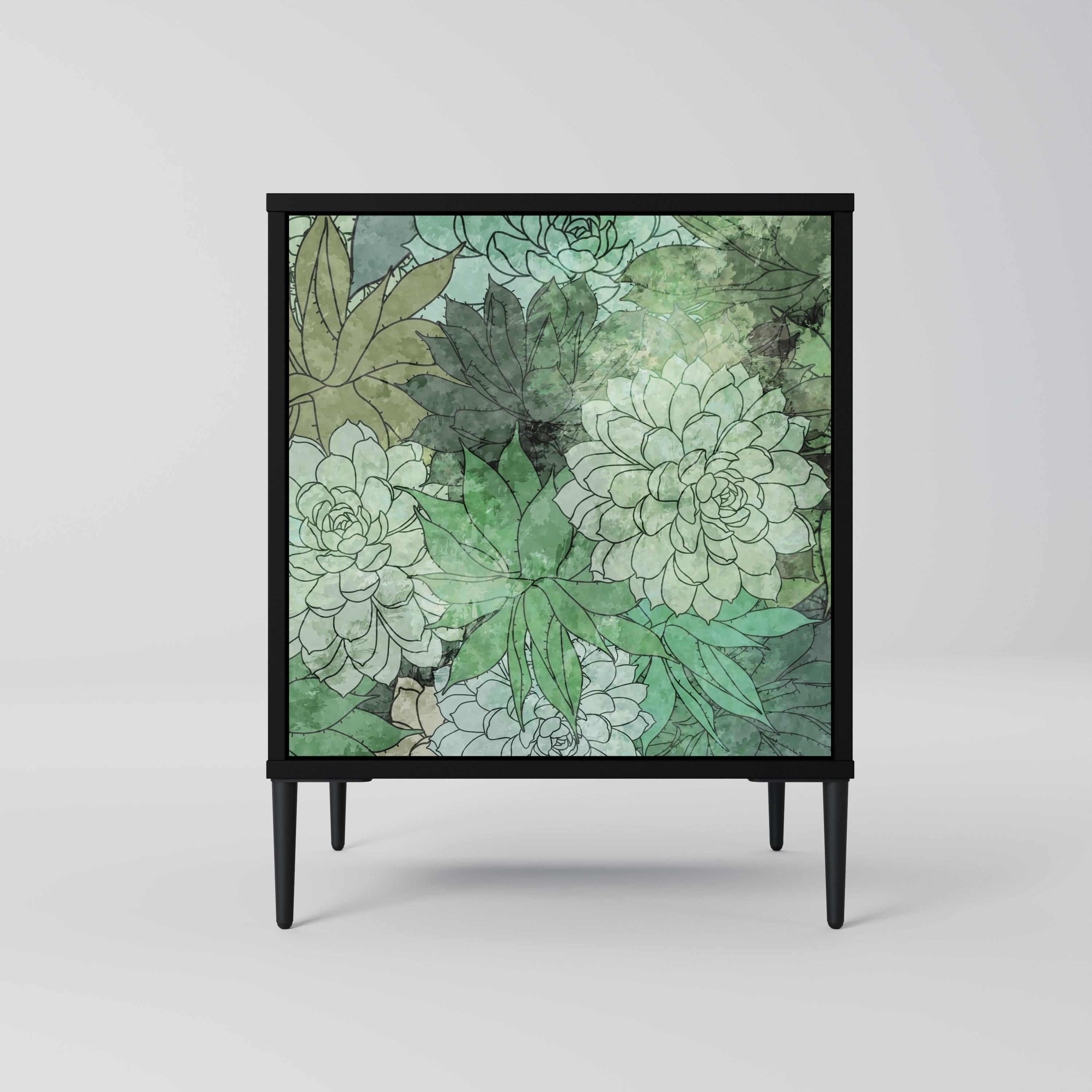 SUCCULENT CLUSTER Sideboard mit 1 Tür in Schwarz