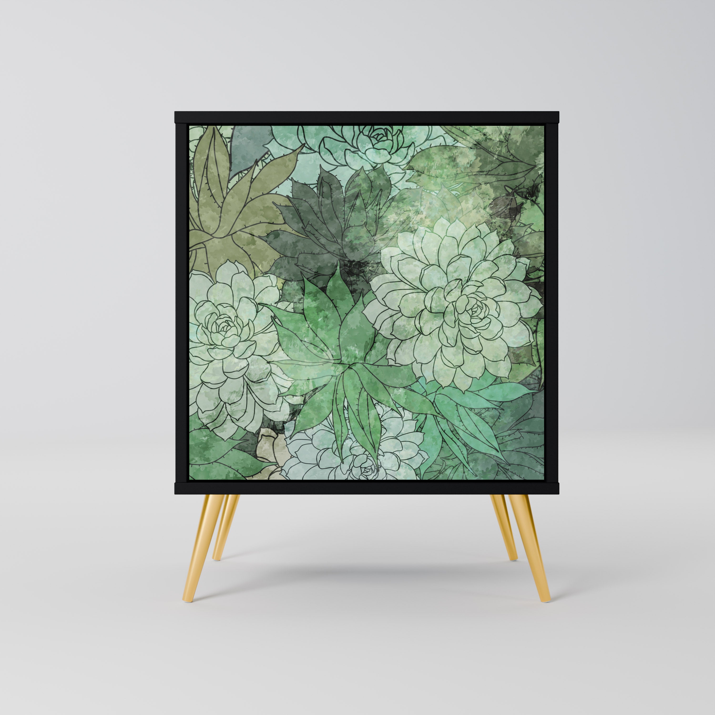 SUCCULENT CLUSTER Sideboard mit 1 Tür in Schwarz