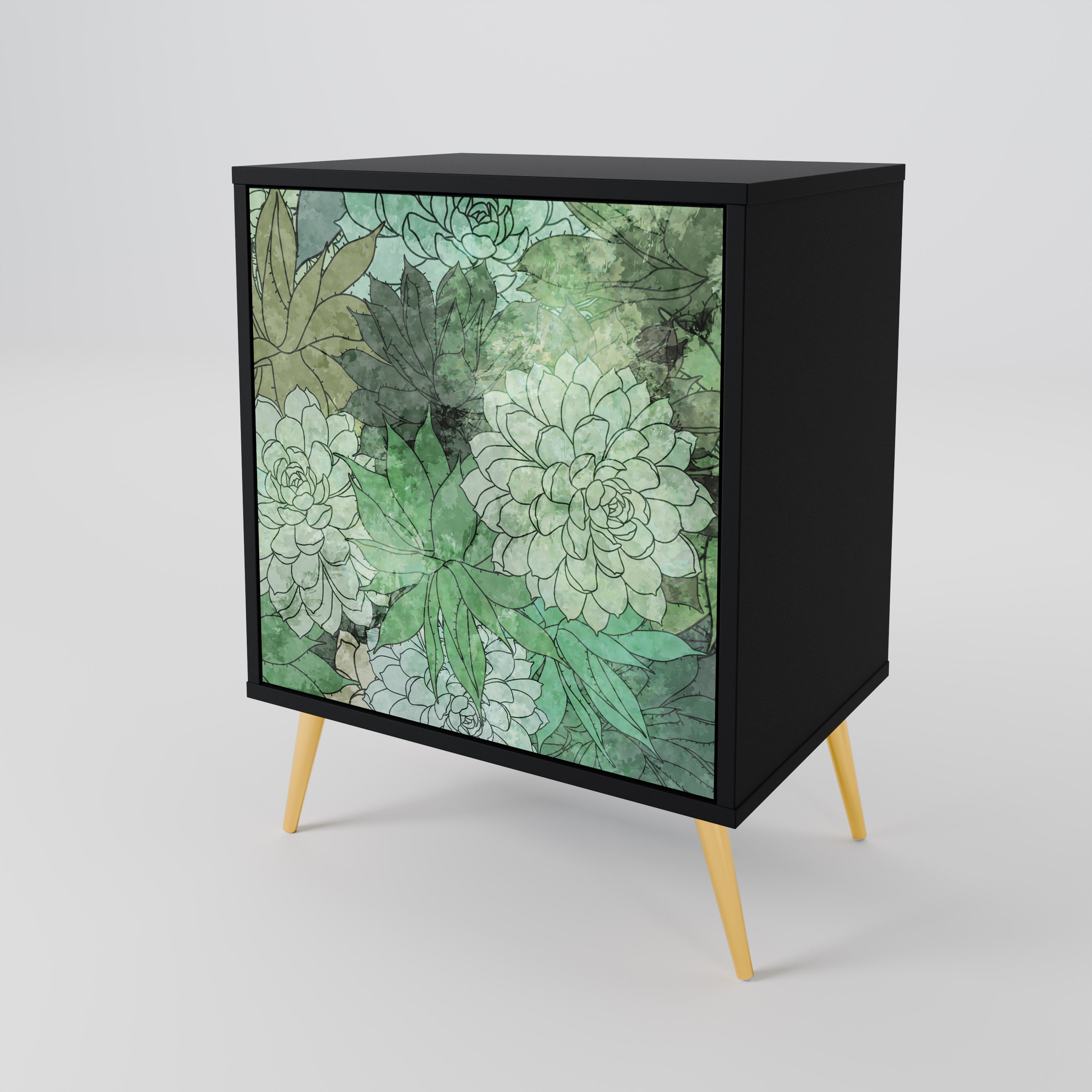 SUCCULENT CLUSTER Sideboard mit 1 Tür in Schwarz