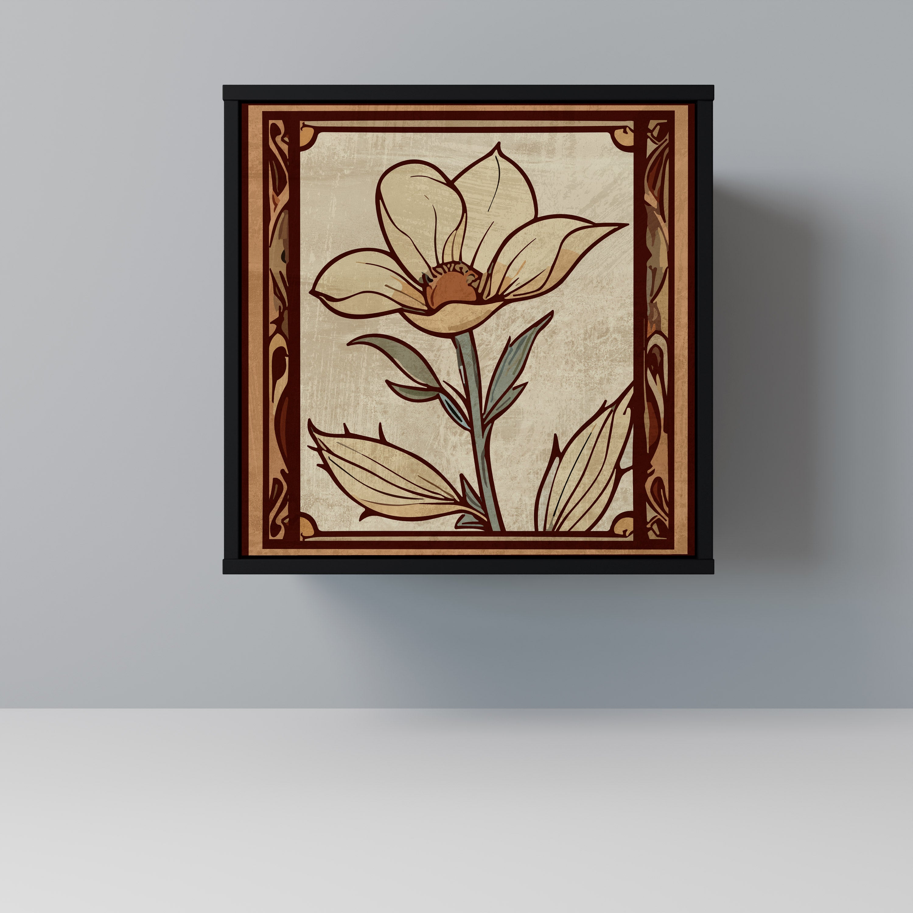 TIMELESS FLORA Sideboard mit 1 Tür in Schwarz