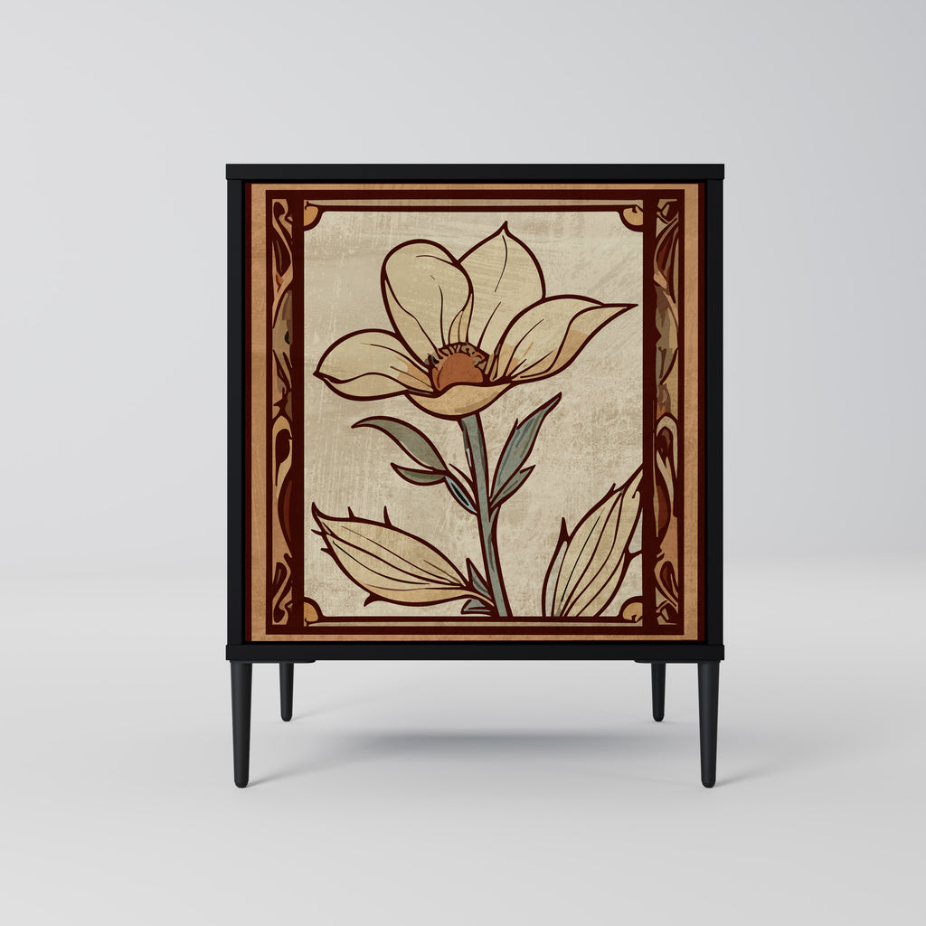TIMELESS FLORA Sideboard mit 1 Tür in Schwarz