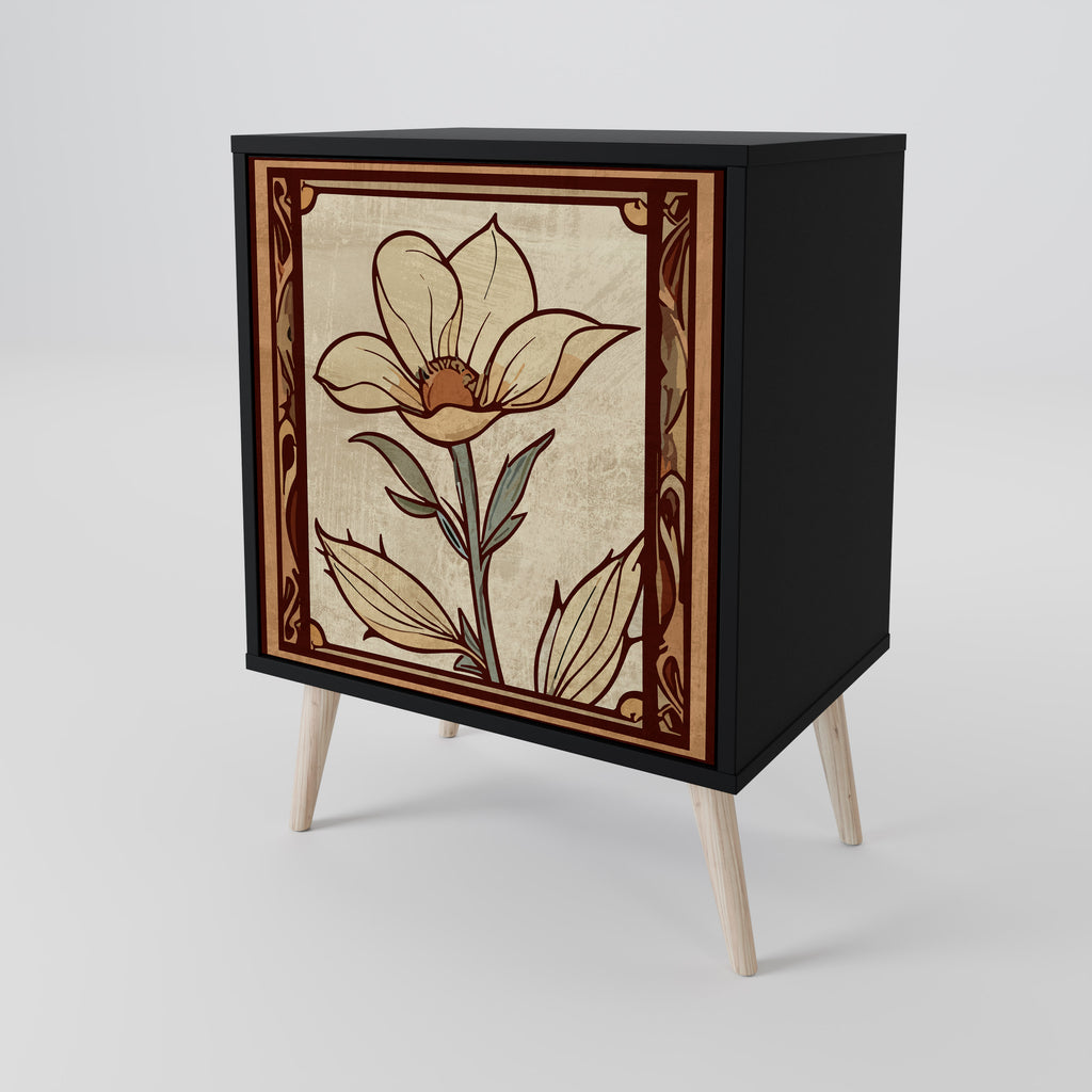 TIMELESS FLORA Sideboard mit 1 Tür in Schwarz