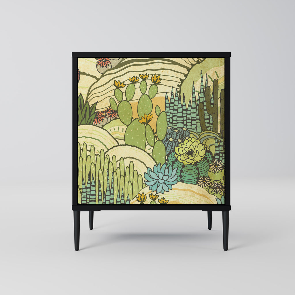 SUCCULENTS KALEIDOSCOPE Sideboard mit 1 Tür in Schwarz