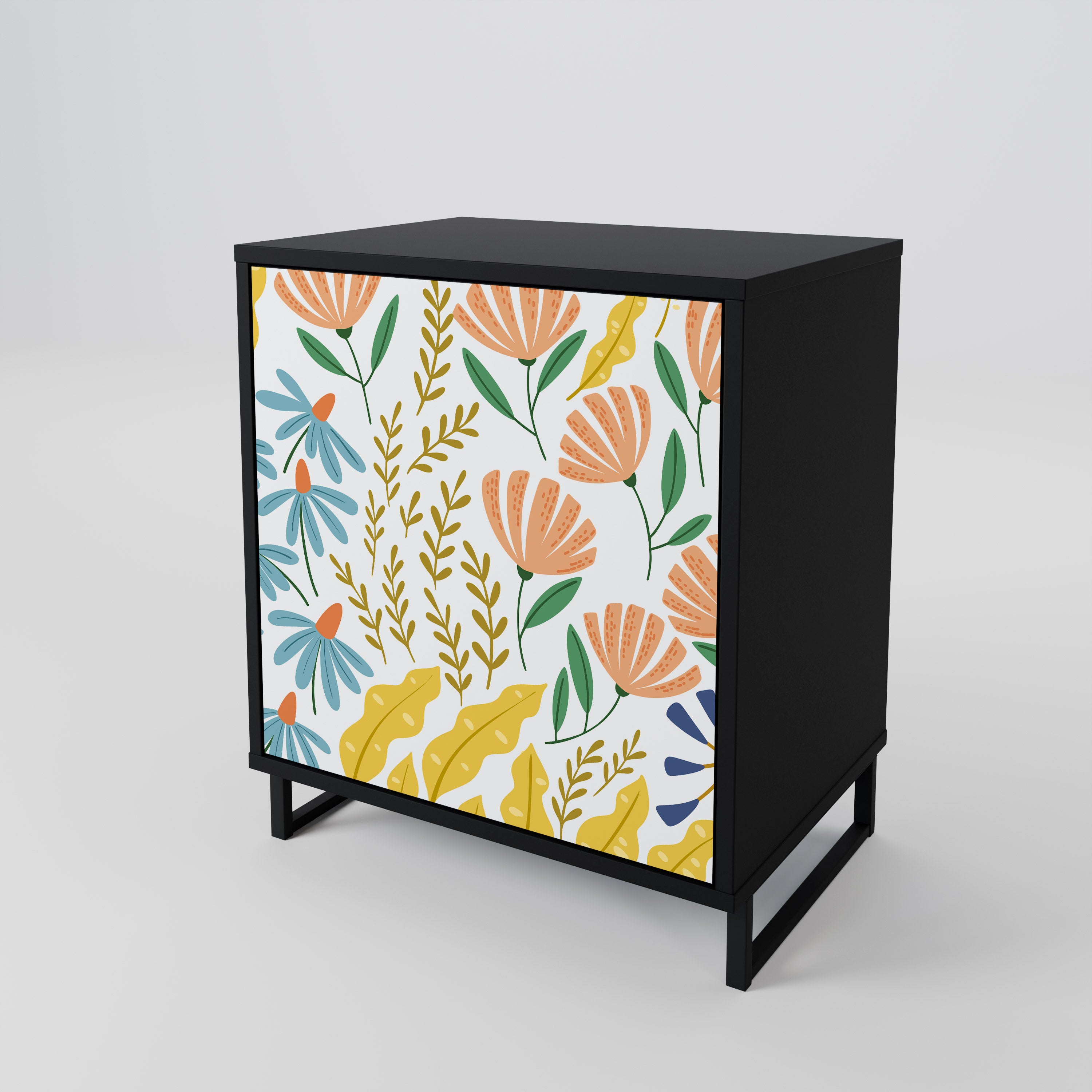 HELLO SPRING Sideboard mit 1 Tür in Schwarz