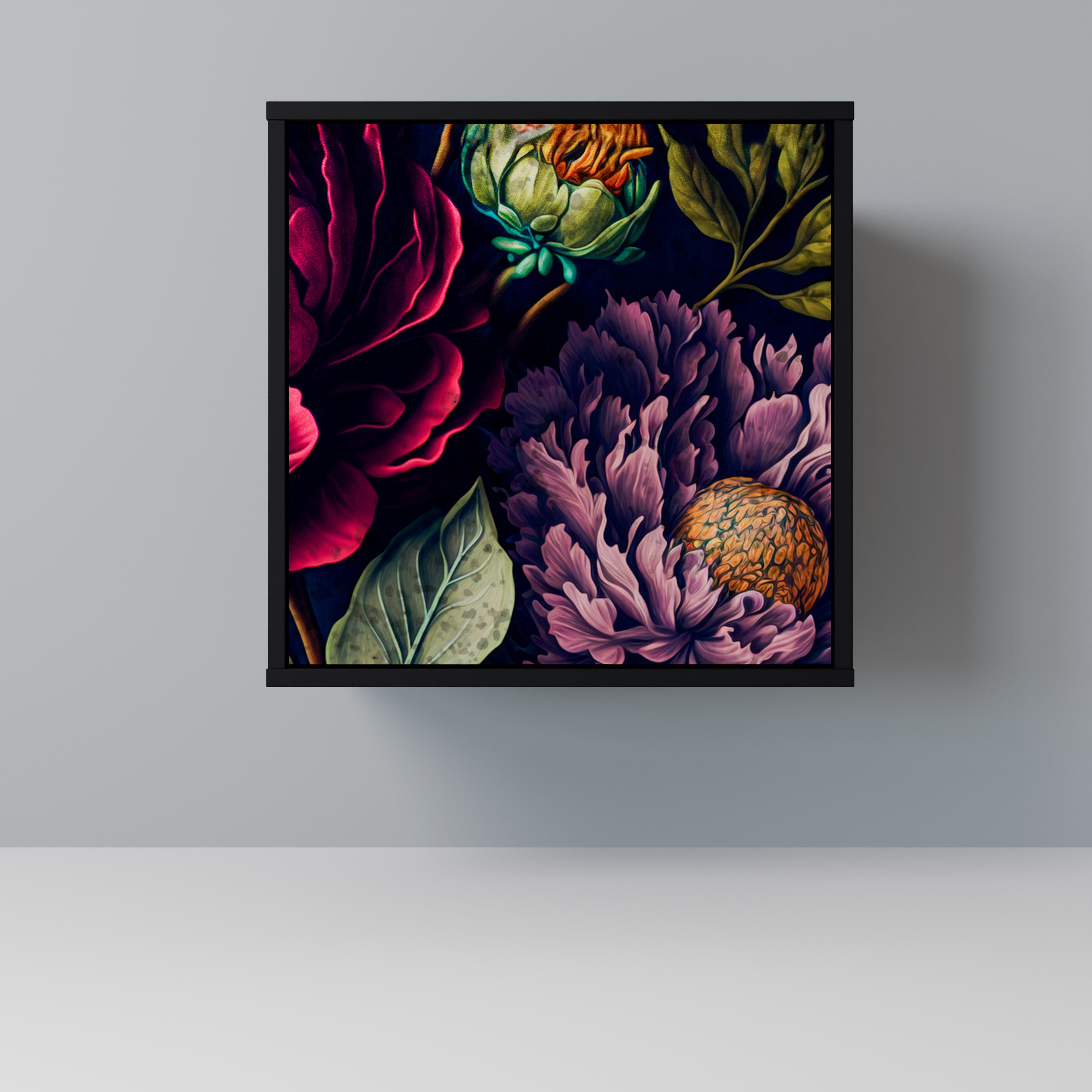 BLOOMING ELEGANCE Sideboard mit 1 Tür in Schwarz