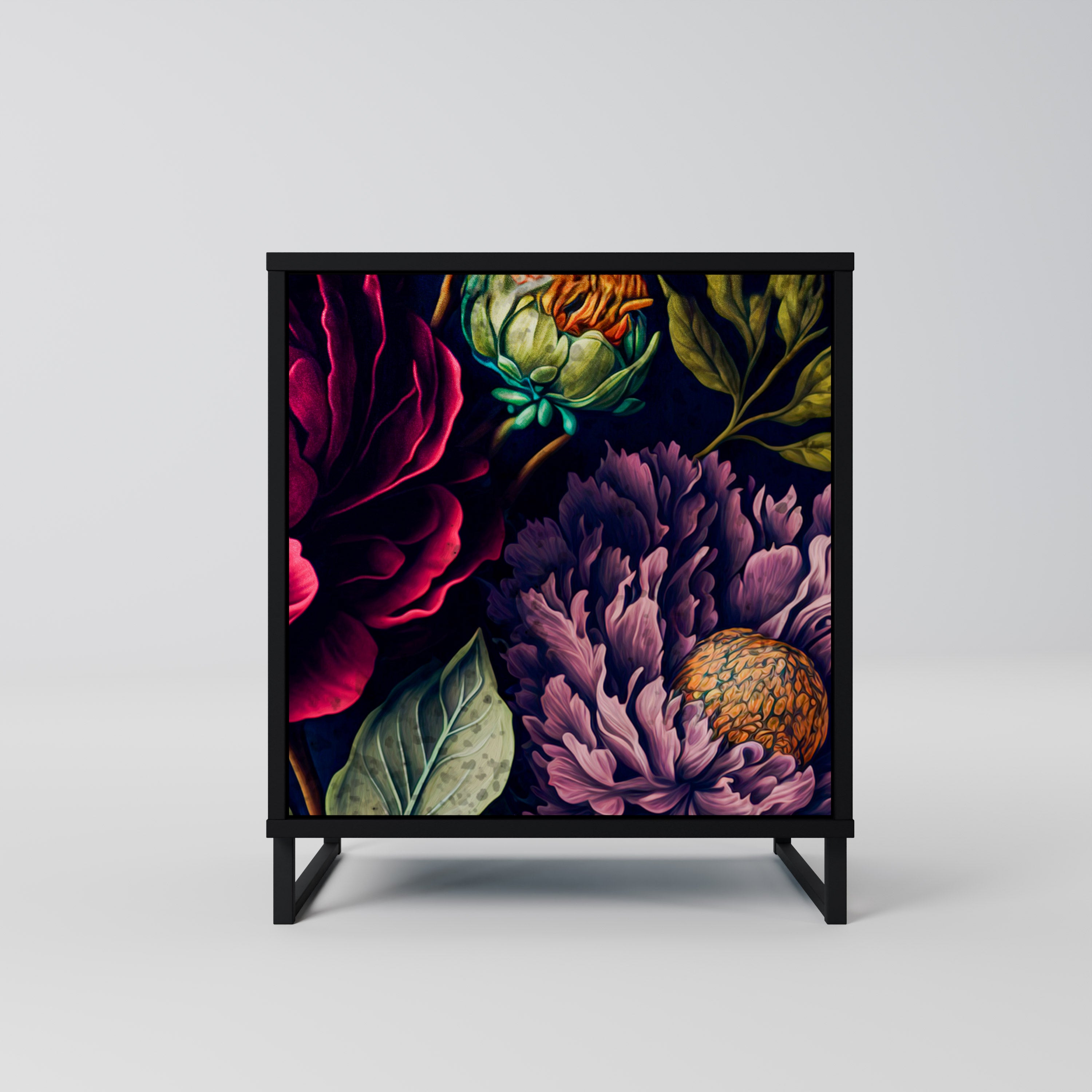 BLOOMING ELEGANCE Sideboard mit 1 Tür in Schwarz