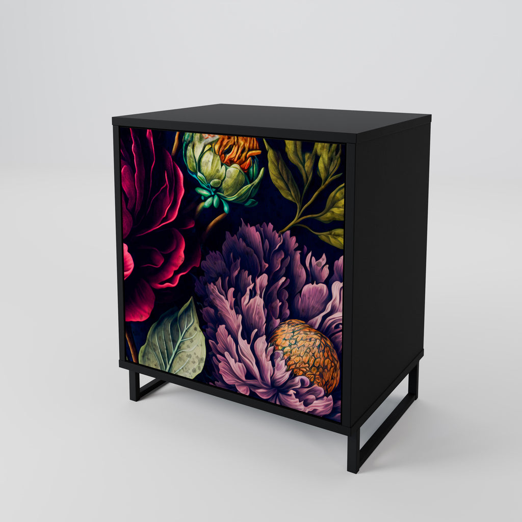 BLOOMING ELEGANCE Sideboard mit 1 Tür in Schwarz