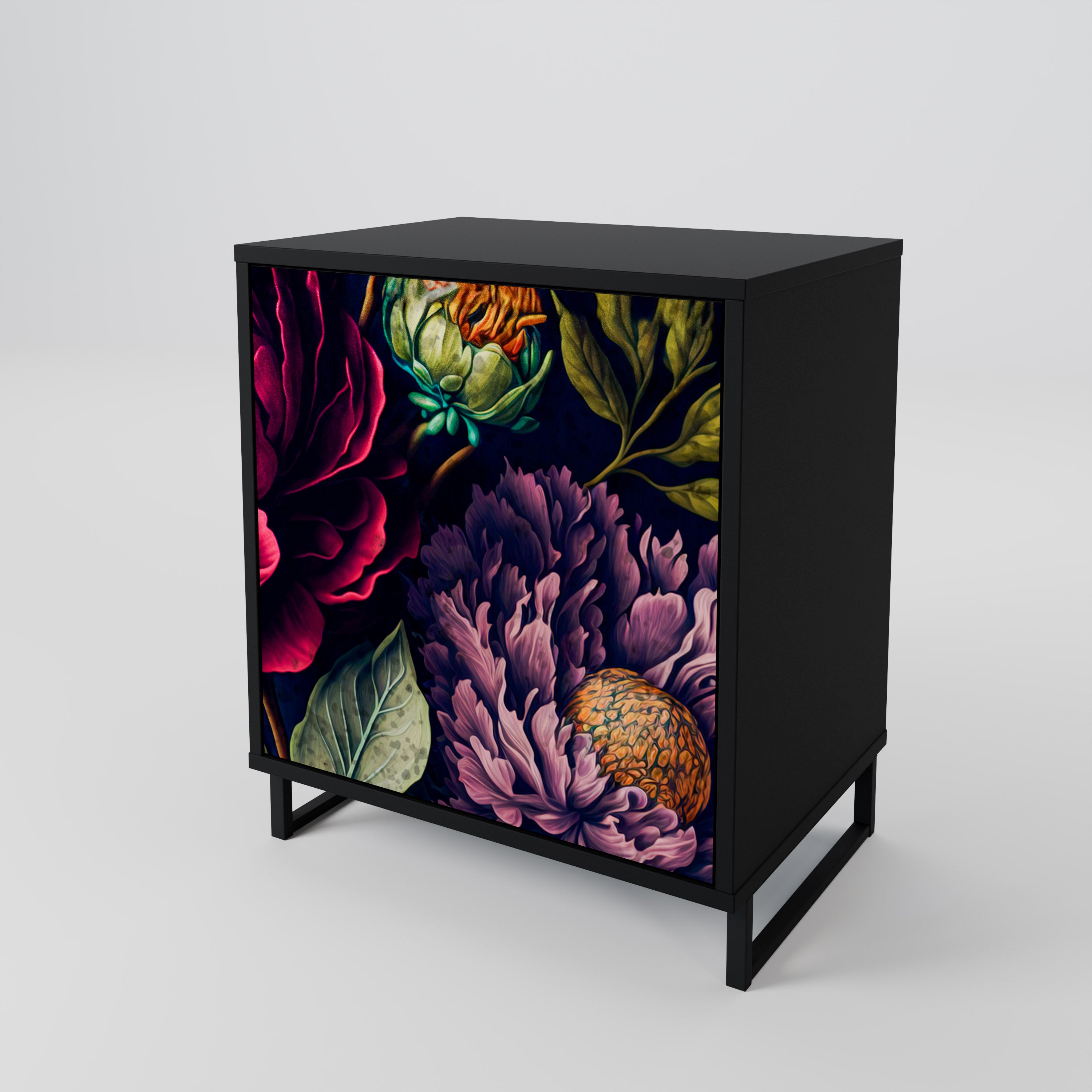 BLOOMING ELEGANCE Sideboard mit 1 Tür in Schwarz