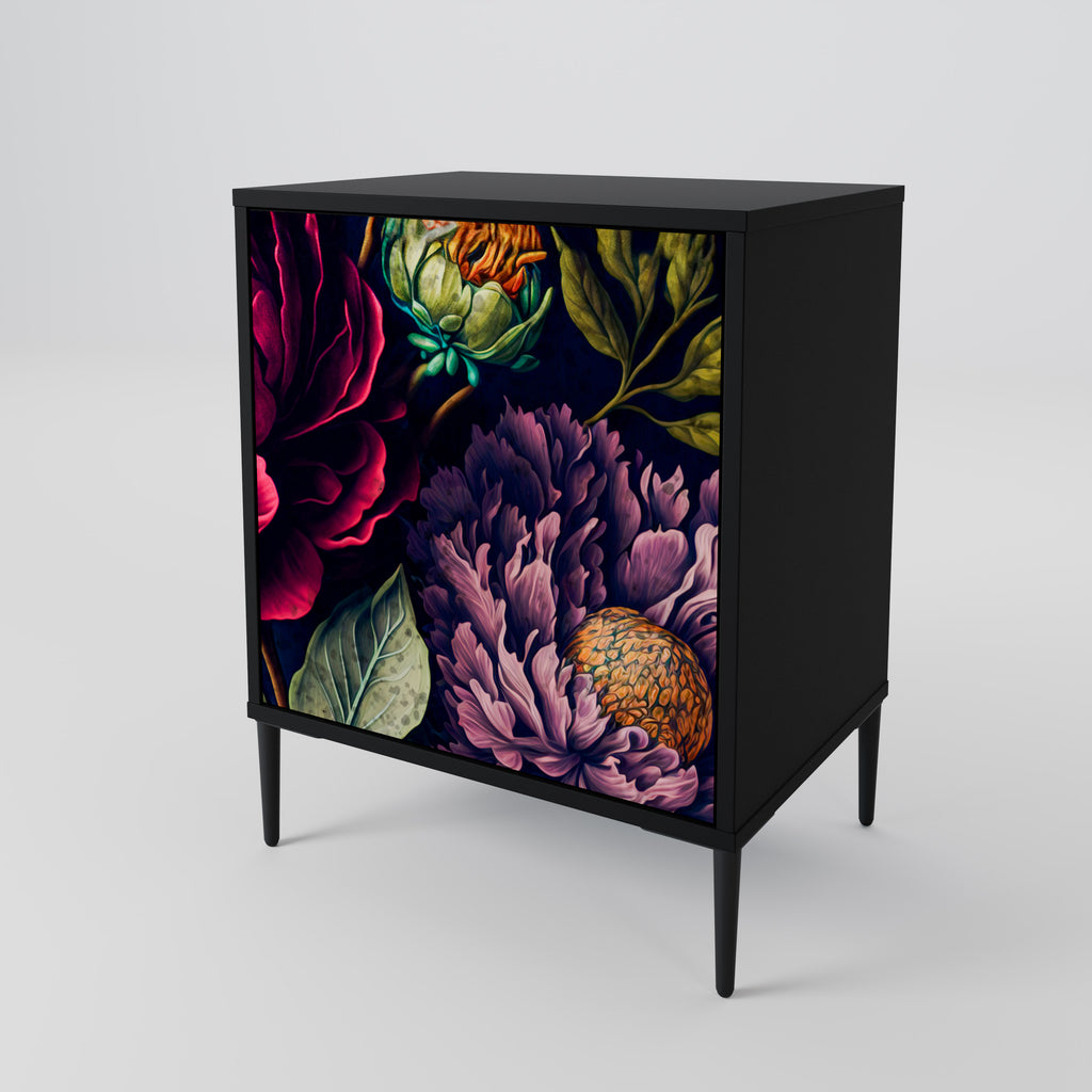 BLOOMING ELEGANCE Sideboard mit 1 Tür in Schwarz